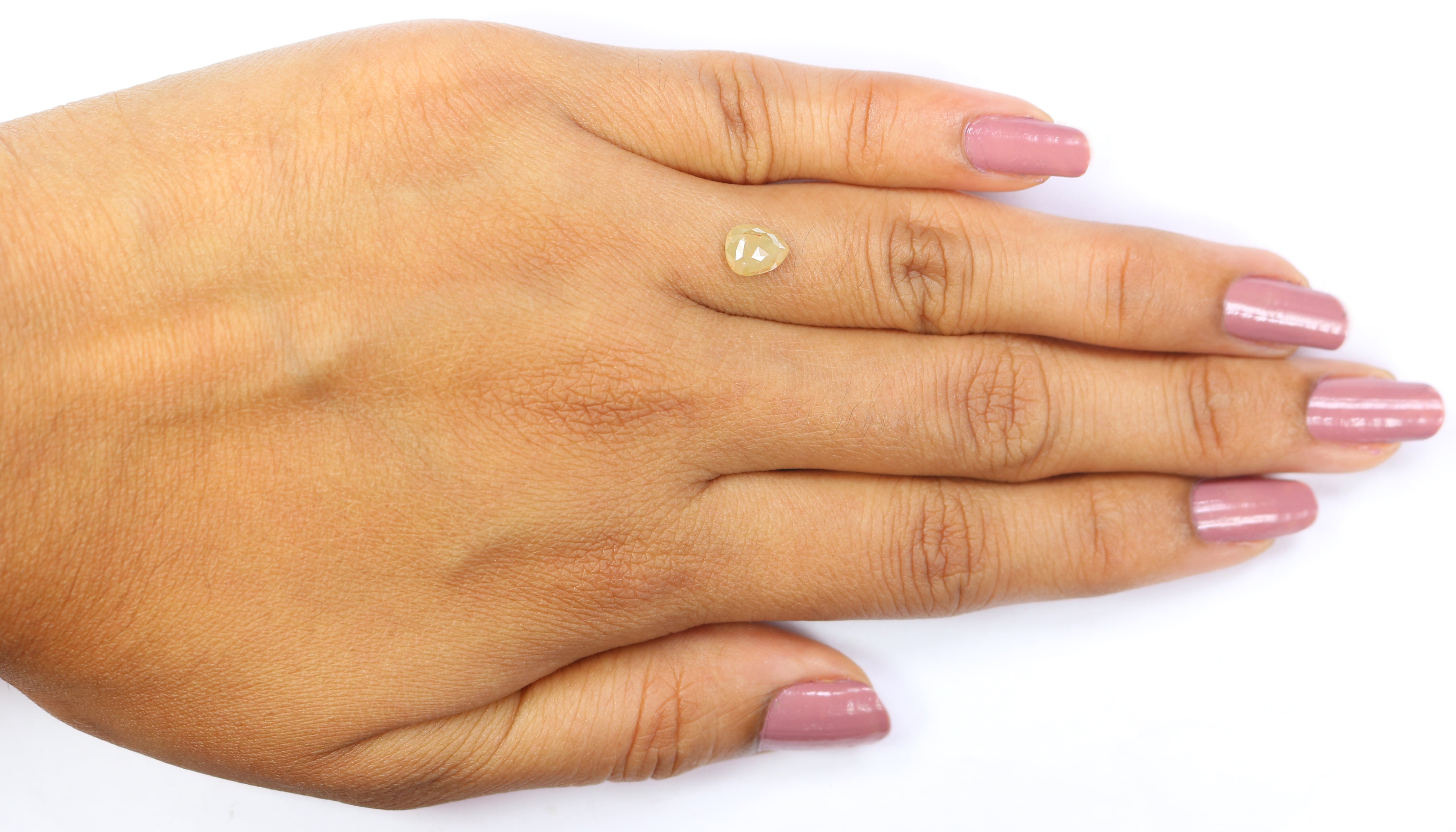 0.81 CT Natural Loose Pear Shape Diamond Yellow Color Pear Cut Diamond 6.55 MM Natural Loose Yellow Color Pear Rose Cut Diamond KQ2682