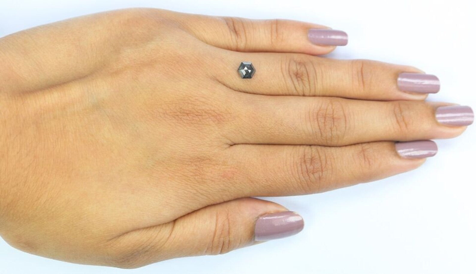 0.63 CT Natural Loose Hexagon Shape Diamond Salt And Pepper Hexagon Diamond 5.80 MM Natural Loose Diamond Hexagon Rose Cut Diamond NQ2464