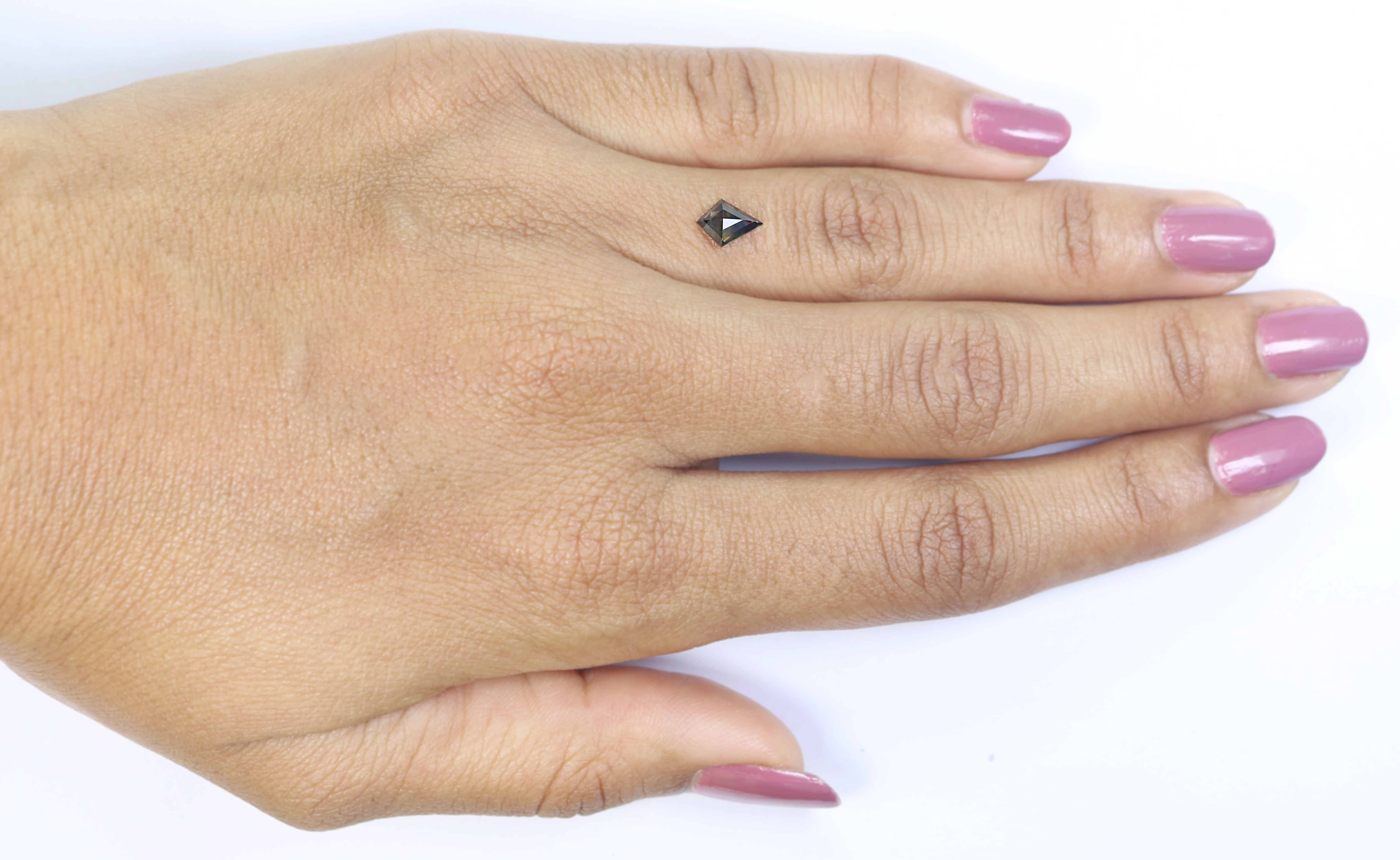 0.58 CT Natural Loose Kite Shape Diamond Black Color Kite Cut Diamond 7.30 MM Natural Loose Grey Color Diamond Kite Rose Cut Diamond L3456