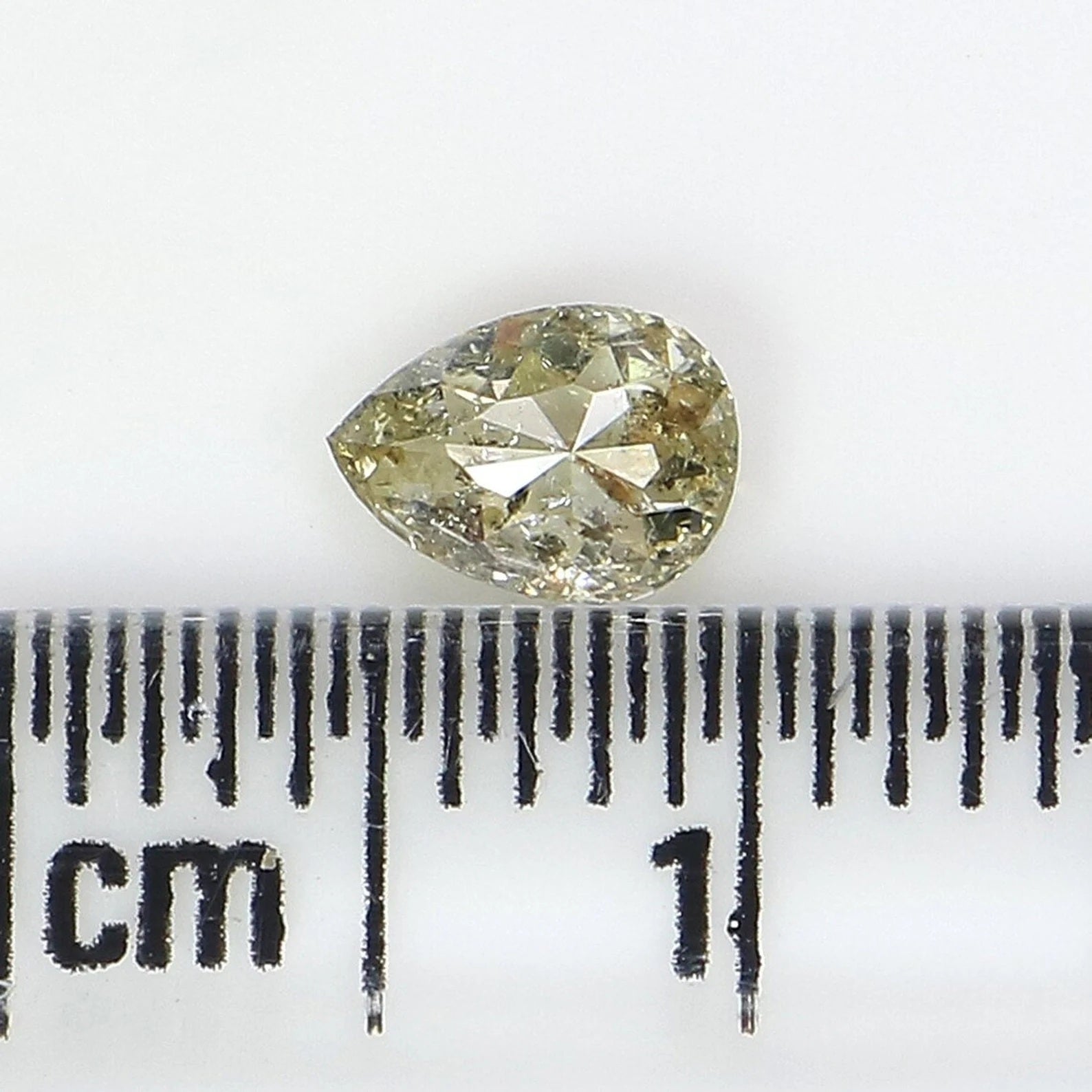 0.42 Ct Natural Loose Pear Shape Diamond Yellow Green Color Pear Cut Diamond 5.55 MM Natural Yellow Green Color Pear Rose Cut Diamond NQ129