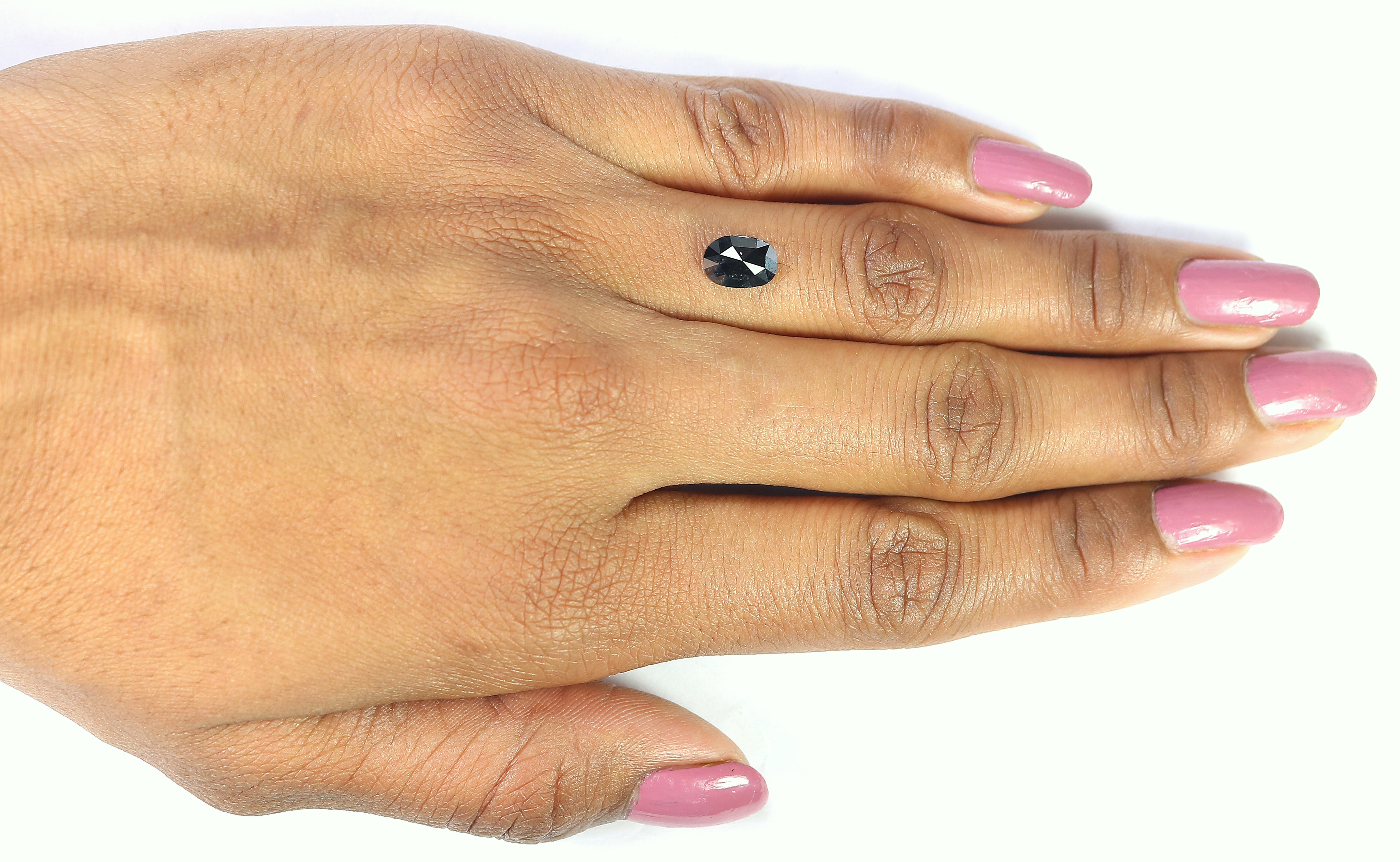 1.27 CT Natural Loose Oval Shape Diamond Black Color Oval Cut Diamond 8.10 MM Natural Loose Black Color Diamond Oval Rose Cut Diamond KQ1845