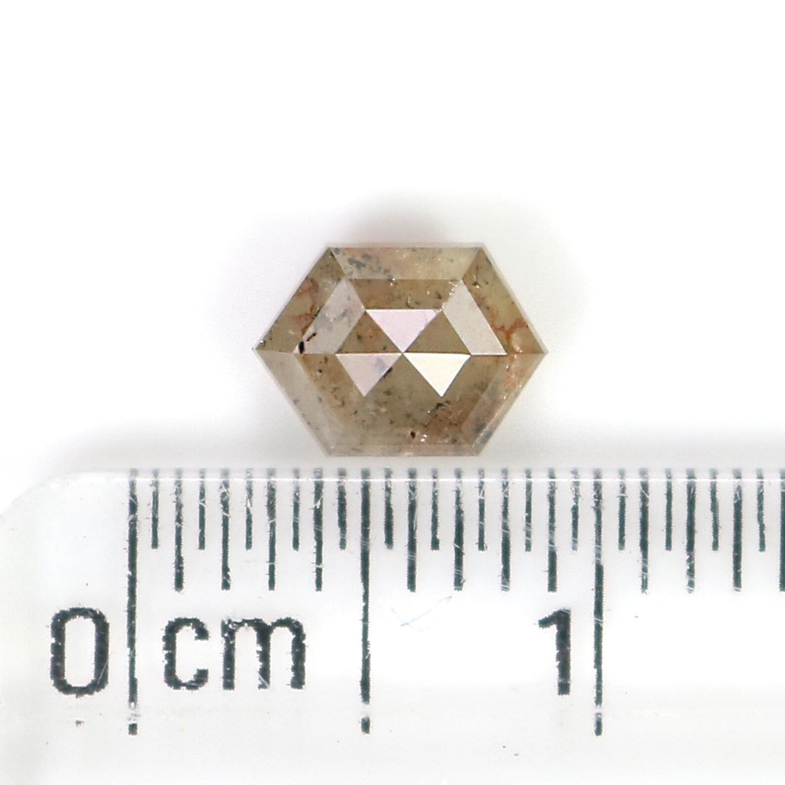 0.73 CT Natural Loose Hexagon Shape Diamond Brown Color Hexagon Diamond 6.35 MM Natural Diamond Brown Color Hexagon Rose Cut Diamond QNB522