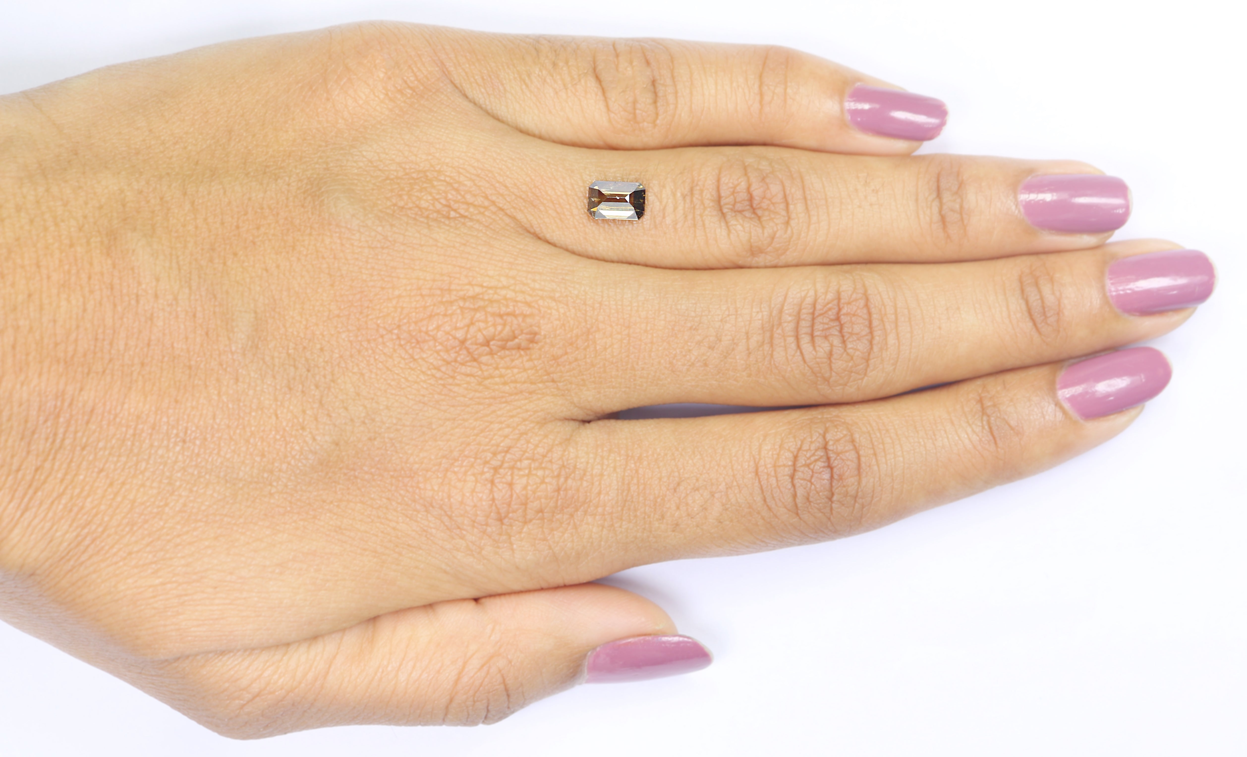 0.96 Ct Natural Loose Emerald Shape Diamond Brown Color Emerald Cut Diamond 6.90 MM Natural Brown Diamond Emerald Rose Cut Diamond LQ1768