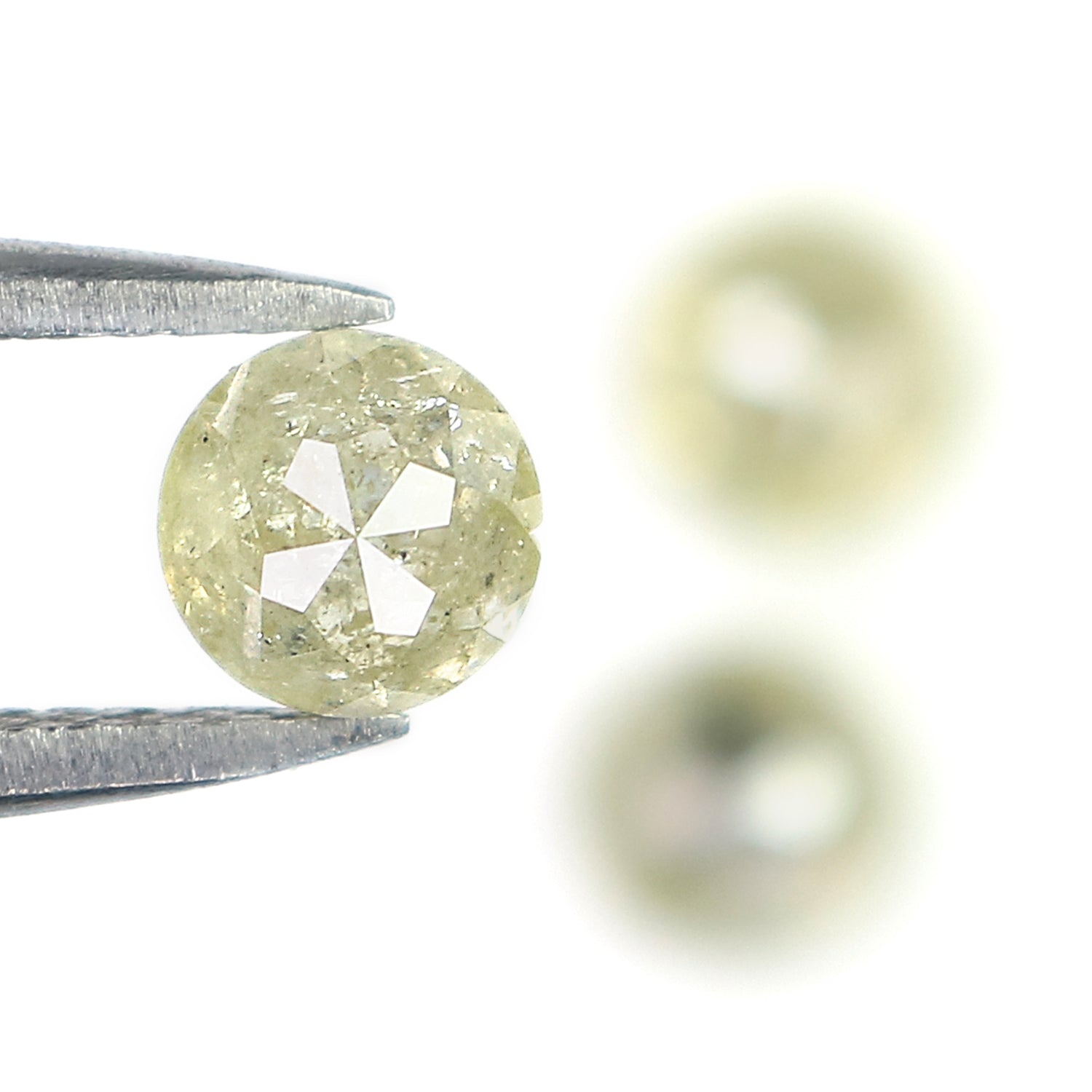 1.76 CT Natural Loose Round Rose Cut Diamond Grey Color Round Shape Diamond 4.60 MM Natural Loose Yellow Color Round Rose Cut Diamond LQ9208