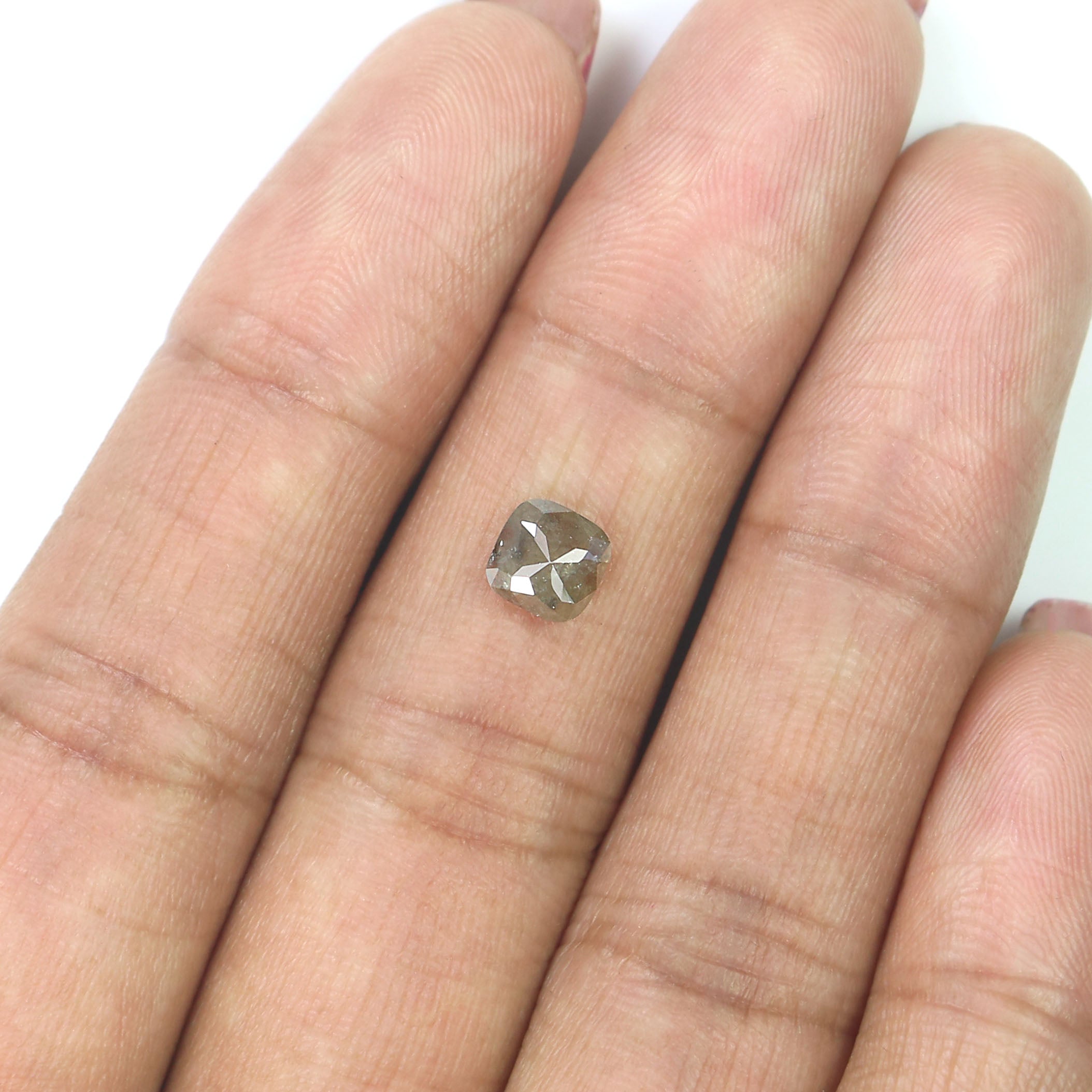 Natural Cushion Brown Diamond 0.74 CT Loose Rose Cut Brown Stone 5.45 MM Rustic Diamond Cushion Diamond For Custom Engagement Ring L3626