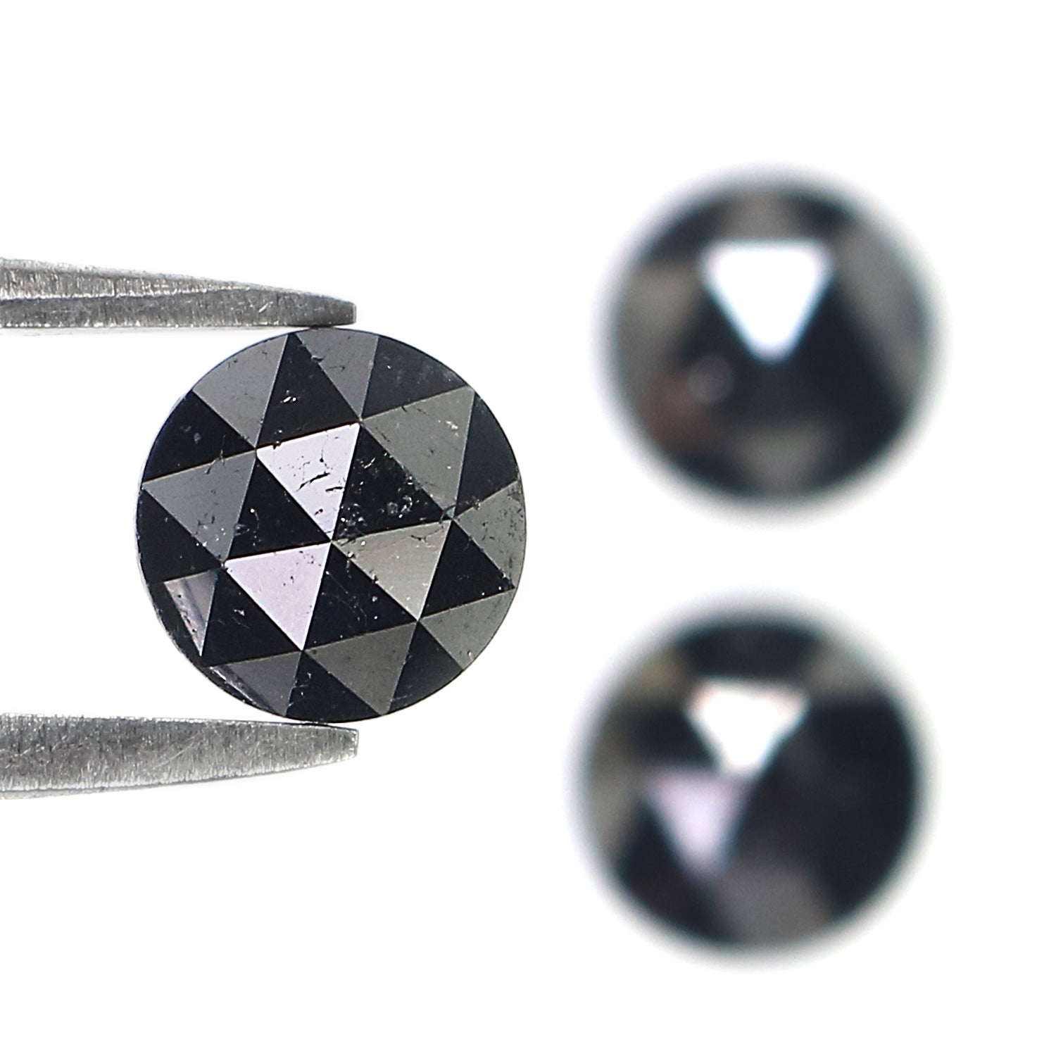 3.58 CT Natural Loose Round Rose Cut Diamond Black Color Round Shape Diamond 6.85 MM Natural Loose Black Color Round Rose Cut Diamond LQ1695