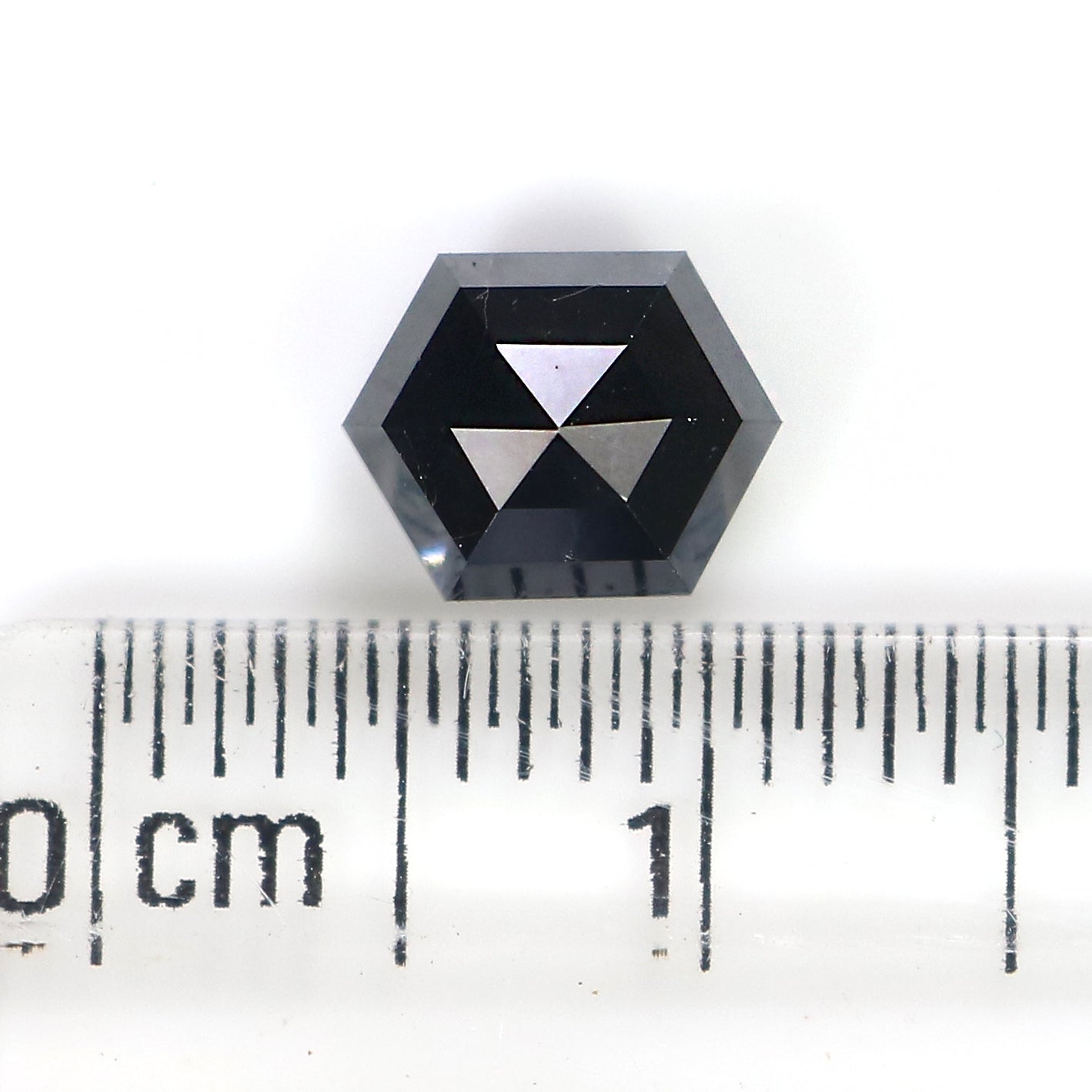 1.35 CT Natural Loose Hexagon Shape Diamond Black Hexagon Rose Cut Diamond 7.20 MM Natural Loose Black Color Hexagon Rose Cut Diamond QL9787