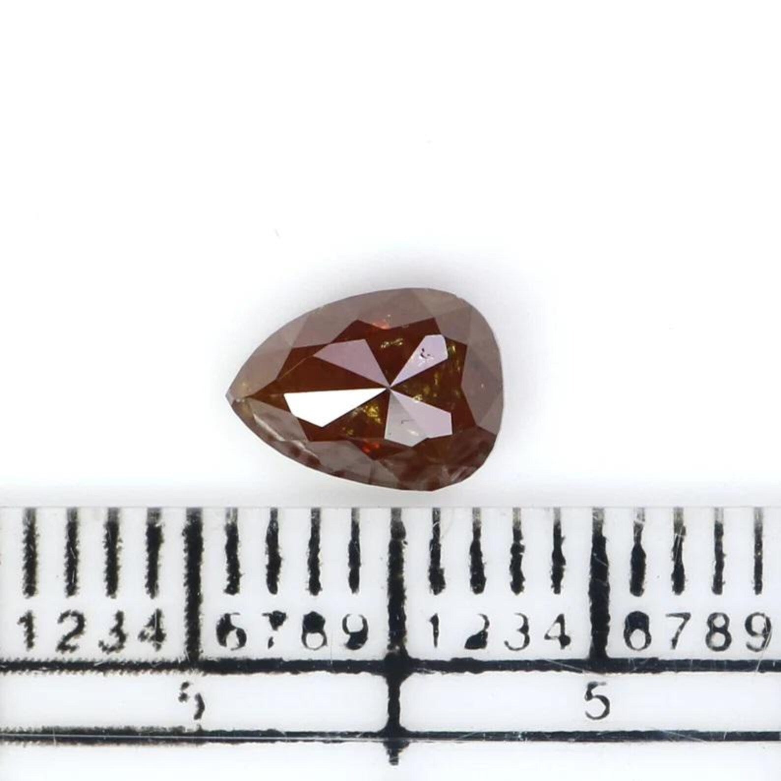 0.84 CT Natural Loose Pear Shape Diamond Brown Color Pear Diamond 6.95 MM Natural Loose Diamond Brown Color Pear Rose Cut Diamond NQ2369