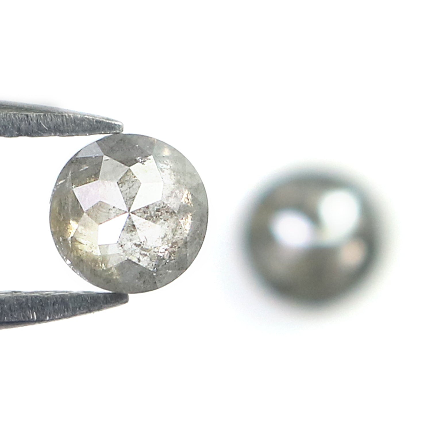 0.85 CT Natural Loose Round Rose Cut Pair Diamond Salt And Pepper Rose Cut Diamond 4.45 MM Natural Black Grey Round Rose Cut Diamond QL6309