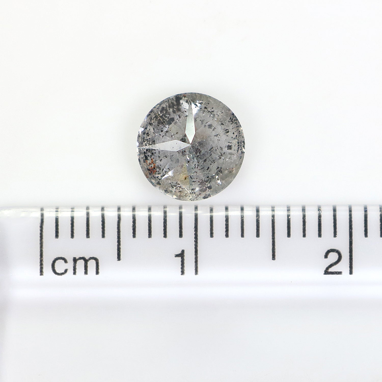 1.53 CT Natural Loose Round Shape Diamond Salt And Pepper Round Diamond 7.05 MM Natural Black Gray Color Round Brilliant Cut Diamond L3462