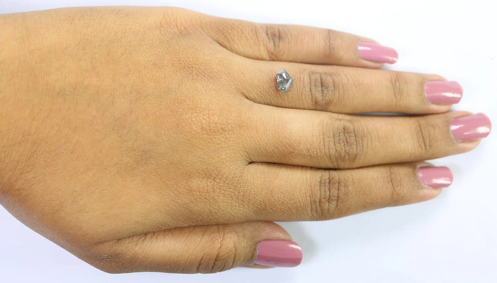 0.86 Ct Natural Loose Shield Cut Diamond Salt And Pepper Shield Diamond 5.35 MM Natural Diamond Black Color Shield Rose Cut Diamond QN909