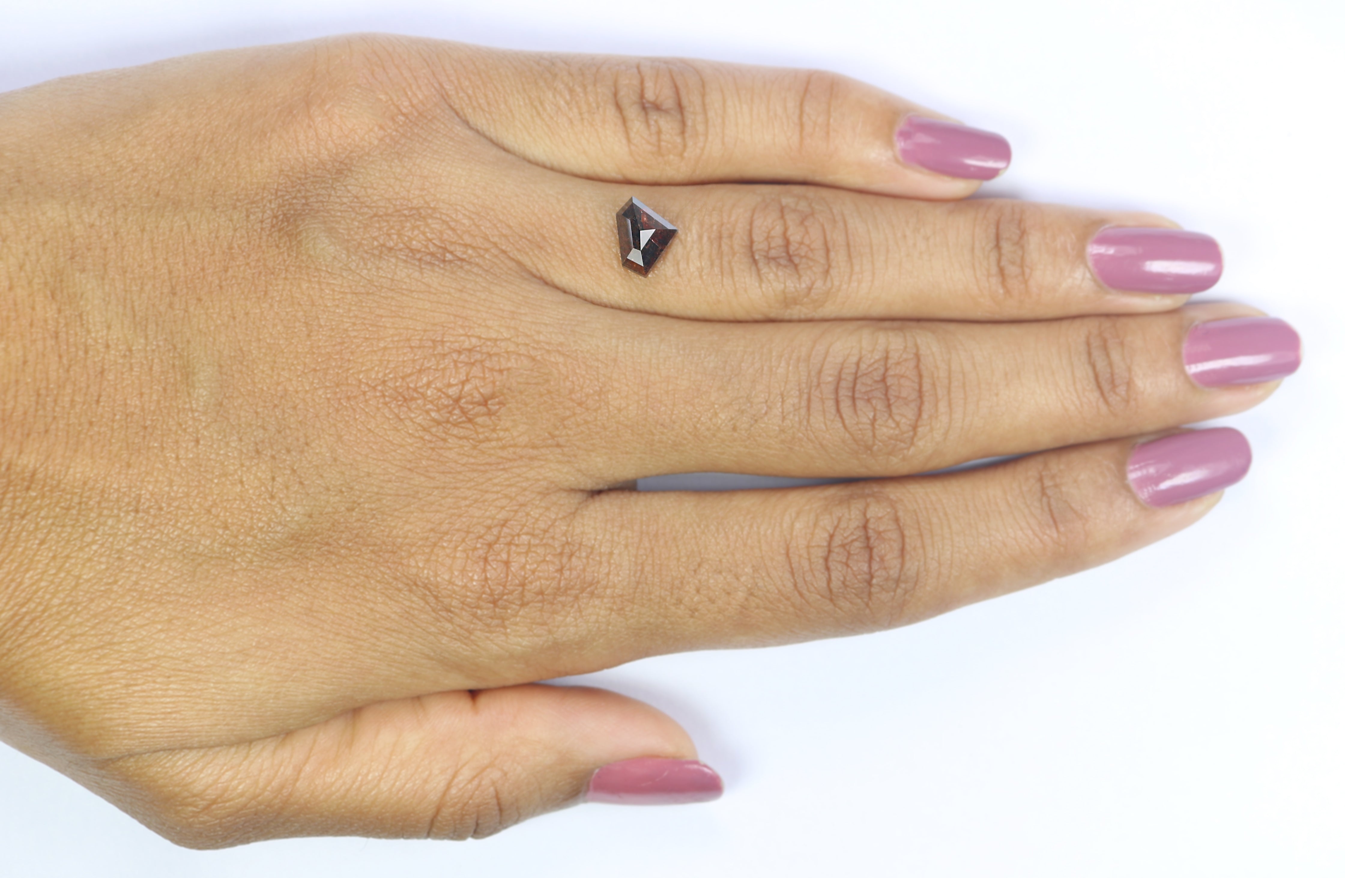 1.35 CT Natural Loose Shield Shape Diamond Brown Color Shield Cut Diamond 6.55 MM Natural Loose Brown Color Shield Rose Cut Diamond LQ9419