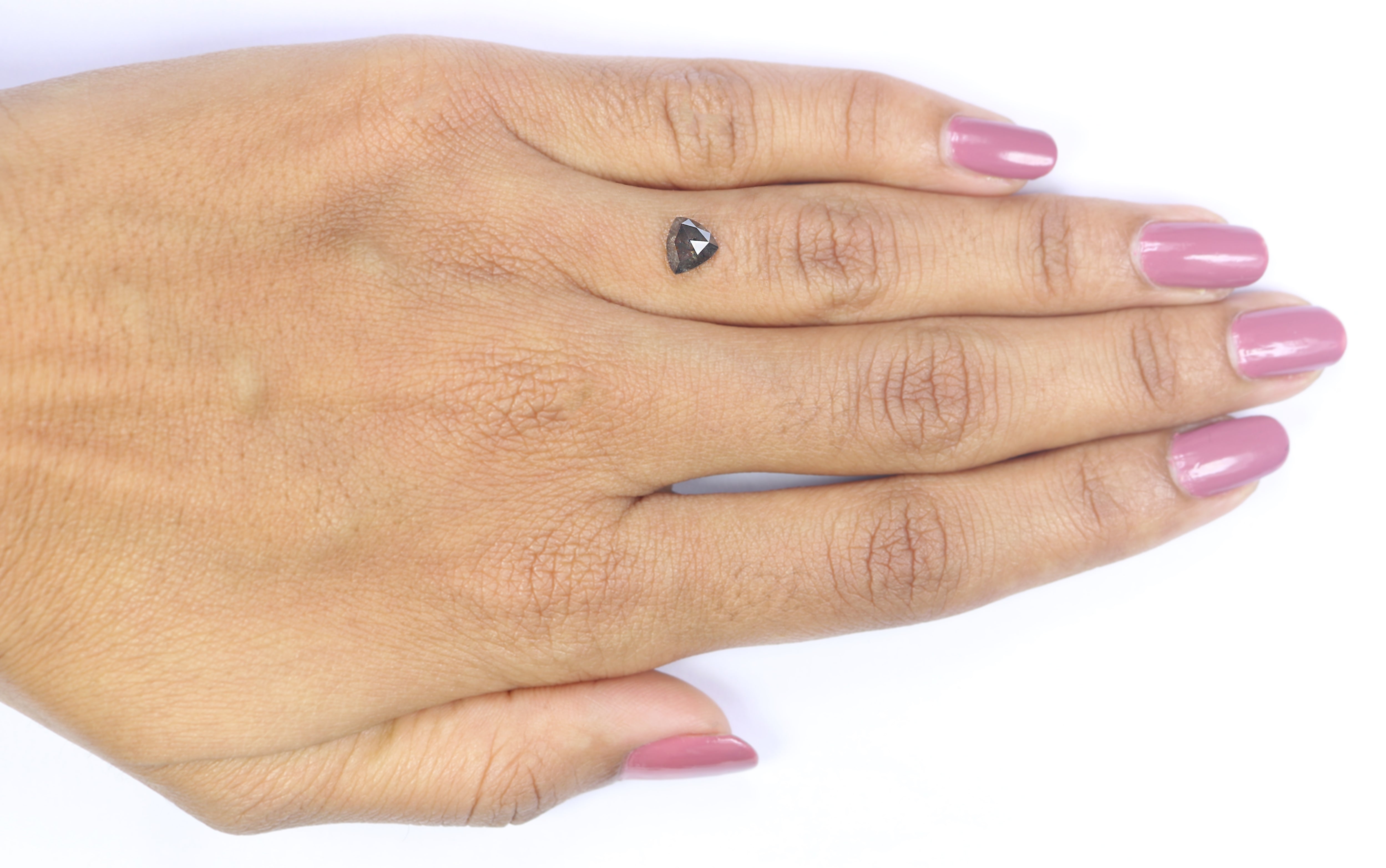 0.71 CT Natural Loose Triangle Shape Diamond Salt And Pepper Triangle Cut Diamond 6.05 MM Black Grey Color Triangle Rose Cut Diamond LQ8205