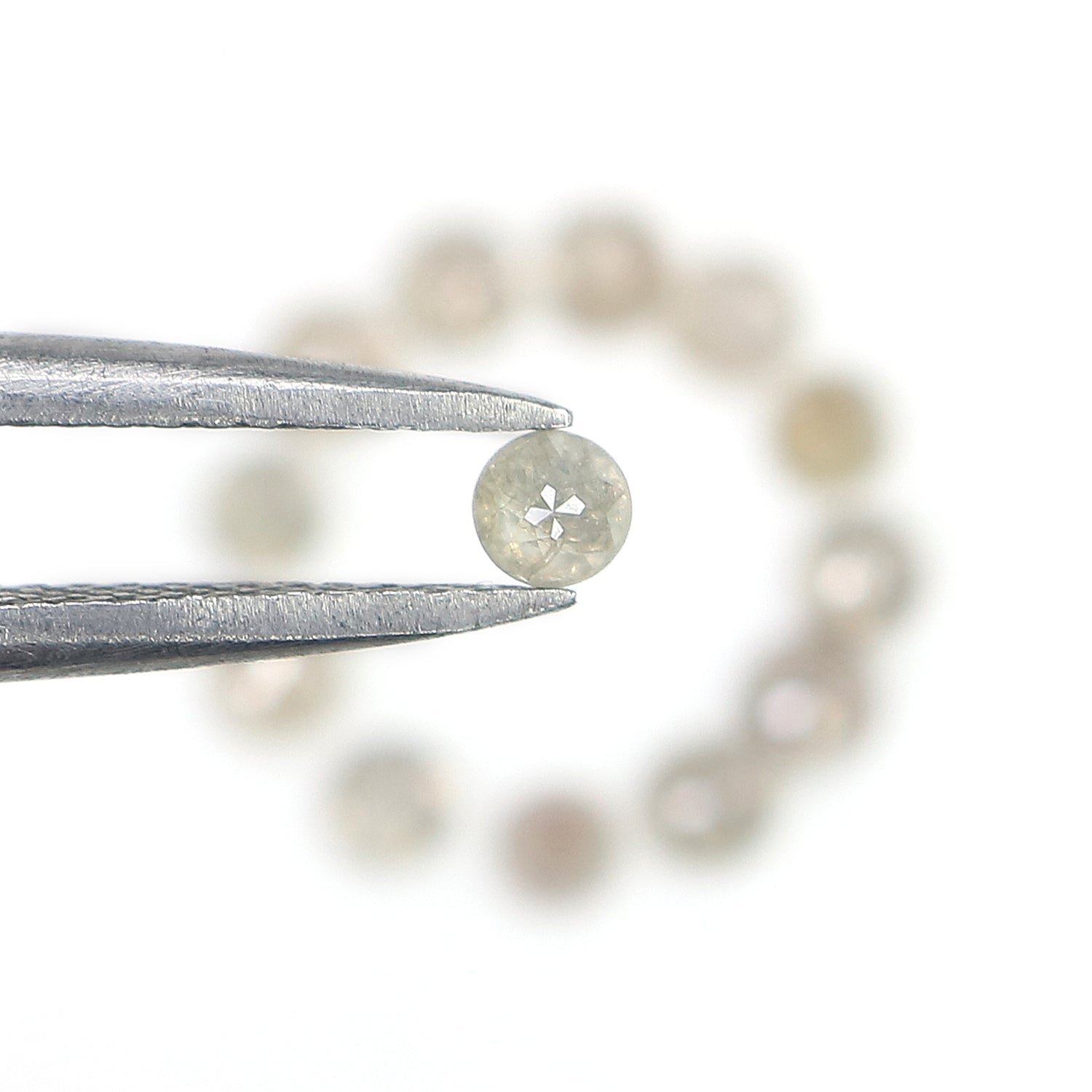 1.27 CT Natural Loose Round Rose Cut Diamond Grey Color Round Shape Diamond 2.50 MM Natural Loose Grey Color Round Rose Cut Diamond LQ1645