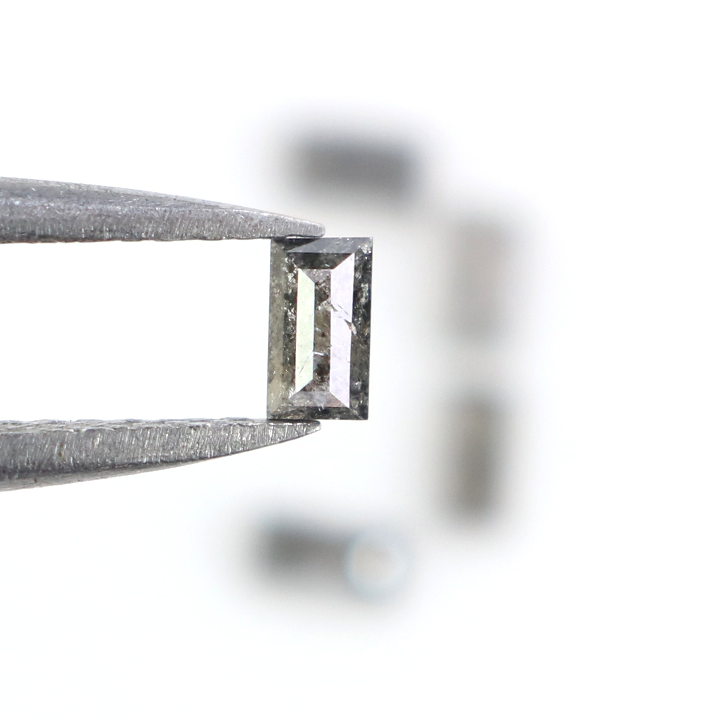 0.49 CT Natural Loose Baguette Shape Diamond Salt And Pepper Baguette Diamond 3.55 MM Natural Black Grey Baguette Rose Cut Diamond LQ2816