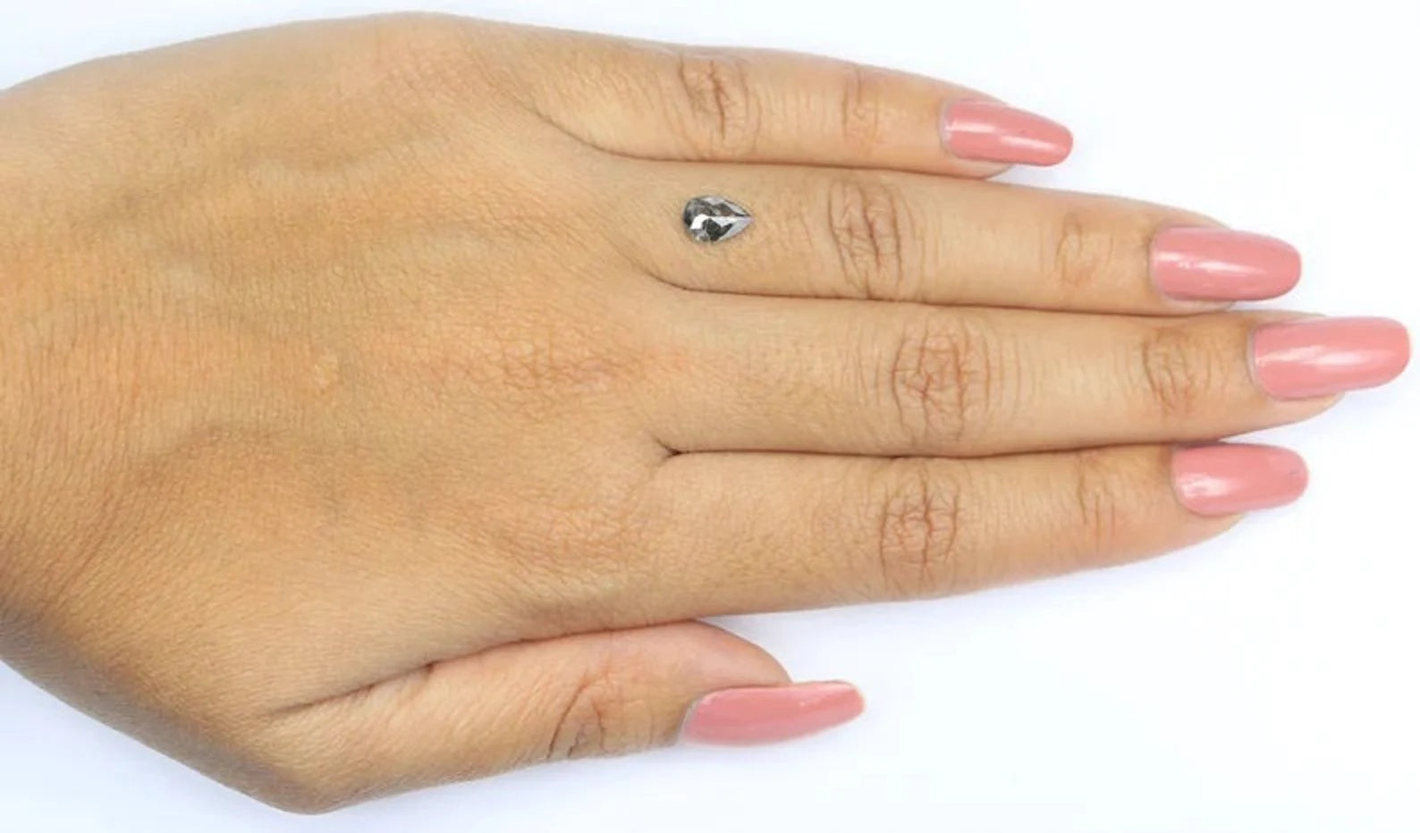 0.65 CT Natural Loose Pear Shape Diamond Salt And Pepper Pear Diamond 7.40 MM Natural Diamond Black Grey Color Pear Rose Cut Diamond N2046