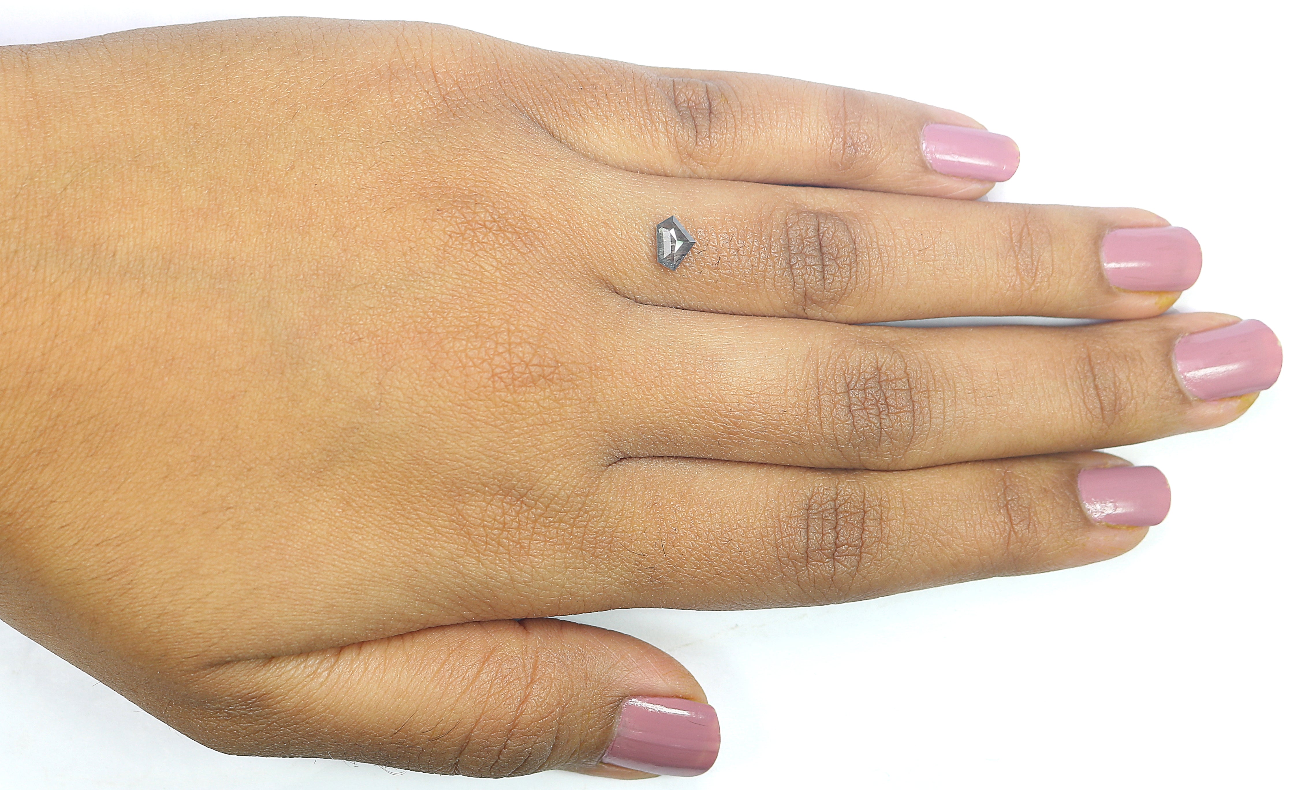 0.50 CT Natural Loose Shield Shape Diamond Salt And Pepper Shield Cut Diamond 4.45 MM Natural Loose Black Grey Color Shield Diamond QL192