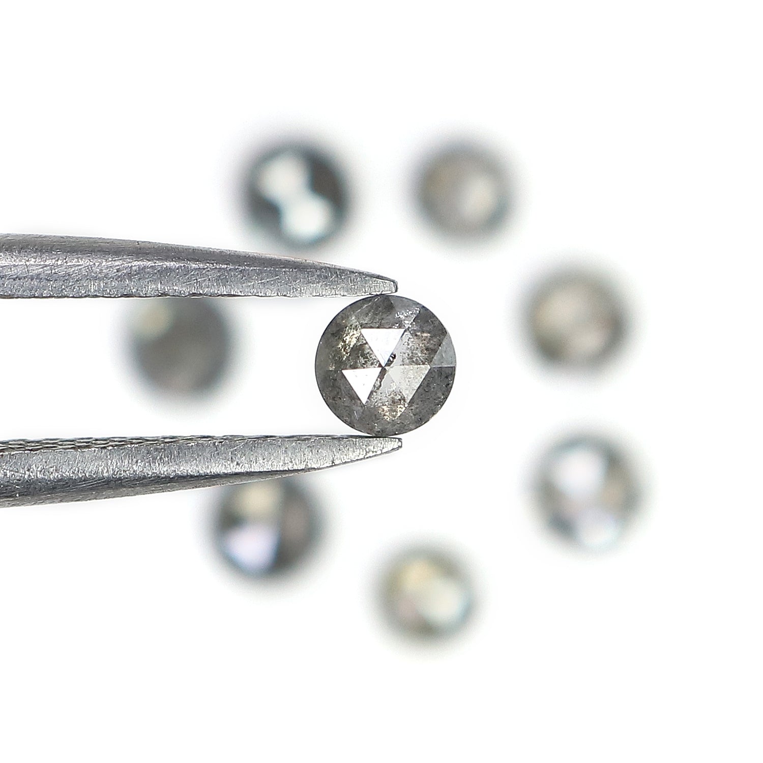 1.34 Ct Natural Loose Round Rose Cut Diamond Salt And Pepper Round Shape Diamond 2.90 MM Natural Black Grey Round Rose Cut Diamond QL1137