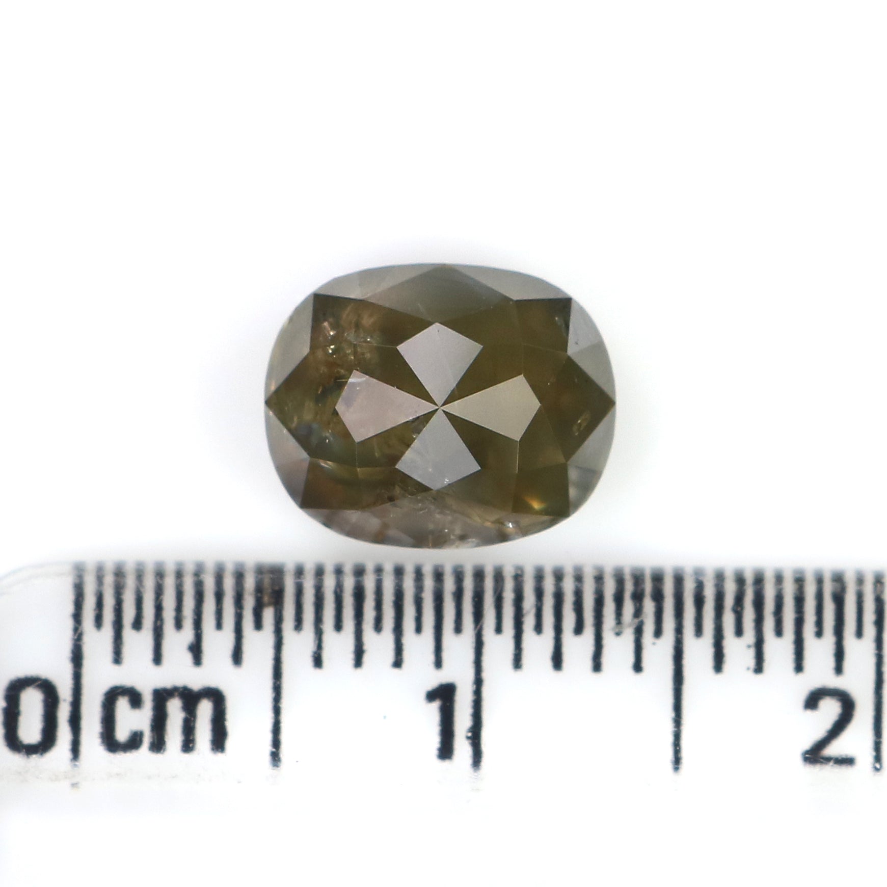 2.77 CT Natural Loose Oval Shape Diamond Green Brown Color Oval Cut Diamond 8.75 MM Natural Green Brown Diamond Oval Rose Cut Diamond QK2155
