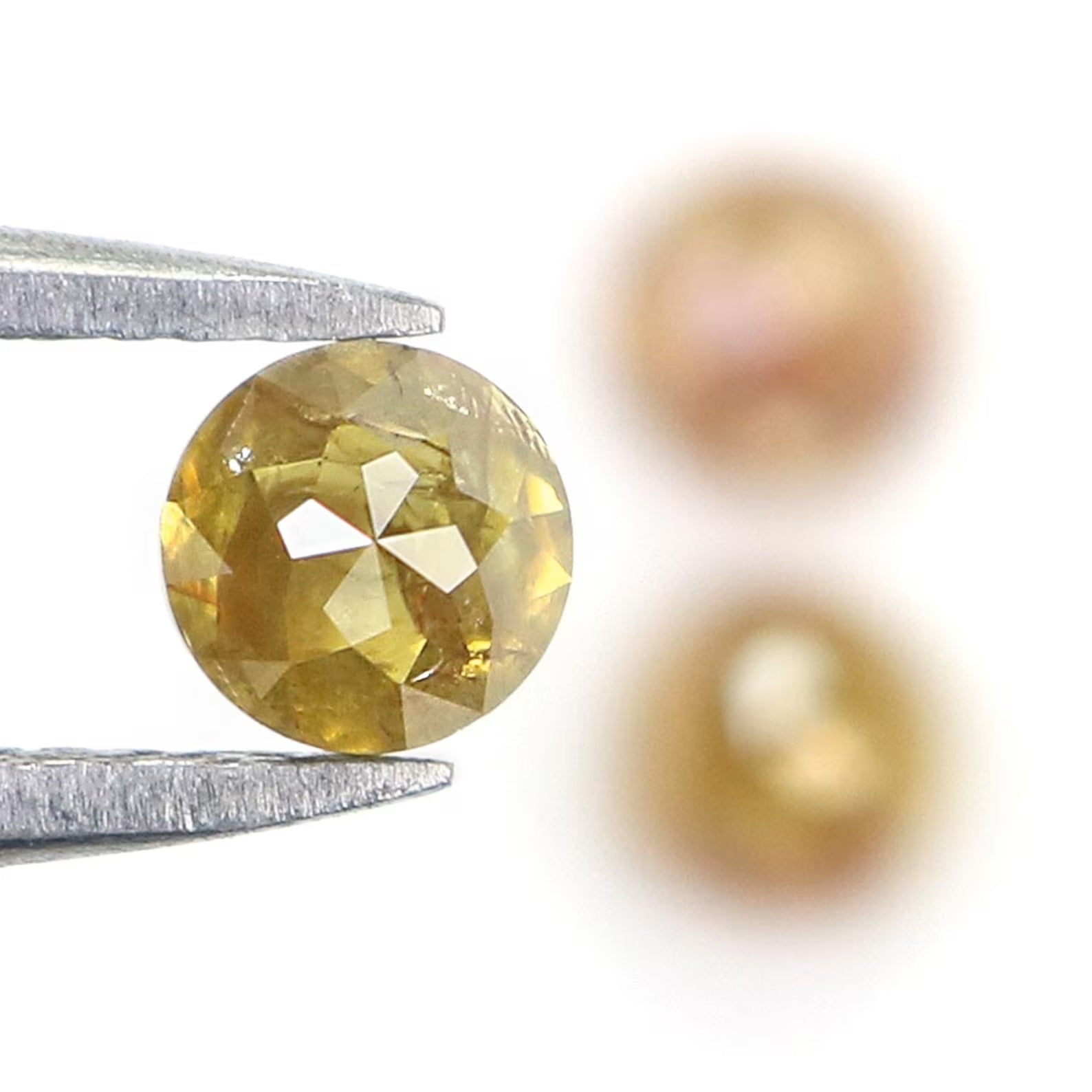 1.42 CT Natural Loose Rose Cut Diamond Yellow Brown Color Round Shape Diamond 4.20 MM Natural Loose Round Rose Cut Shape Diamond NQ428