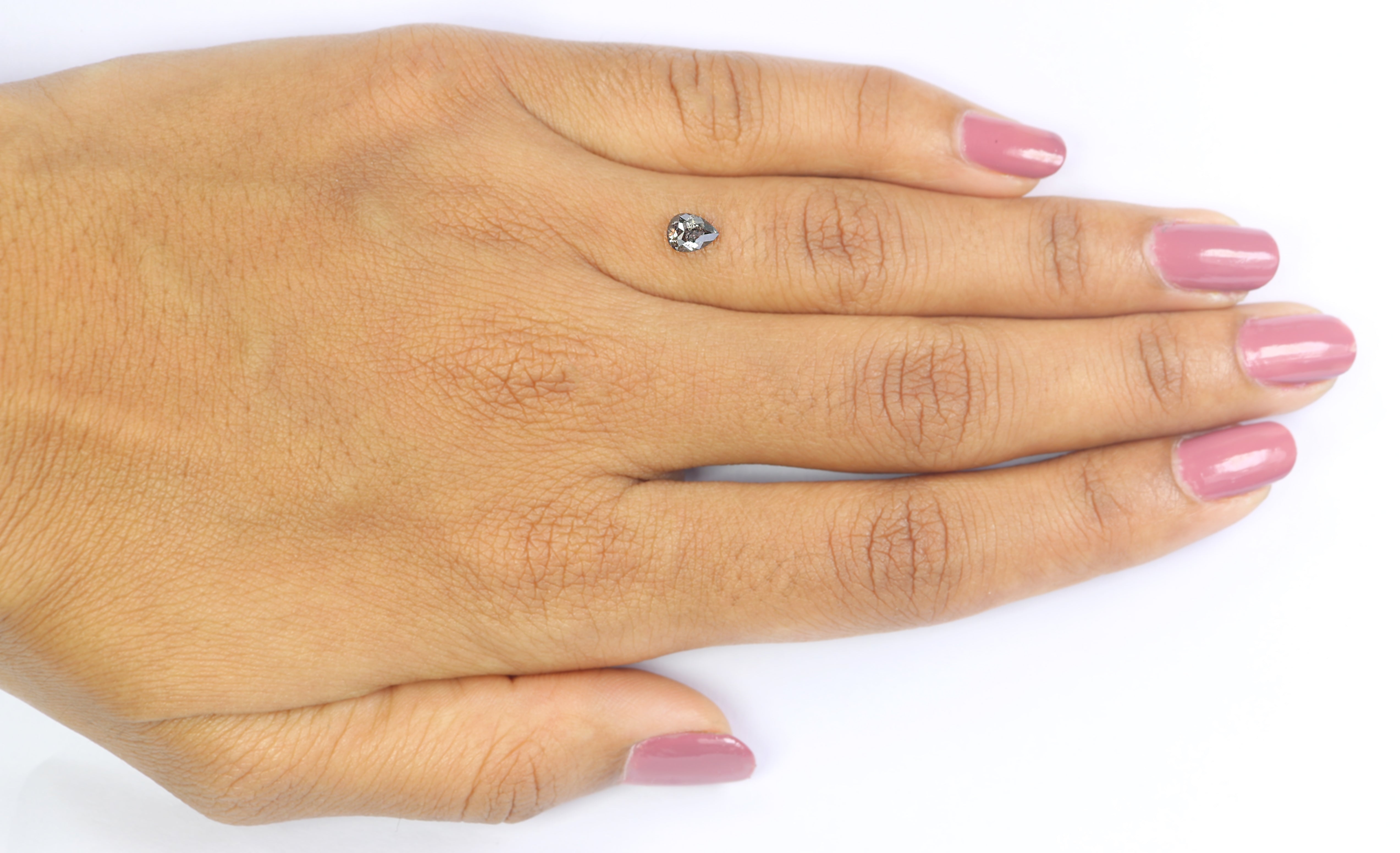 0.52 Ct Natural Loose Pear Shape Diamond Salt And Pepper Pear Cut Diamond 5.55 MM Natural Black Grey Diamond Pear Rose Cut Diamond LQ9020