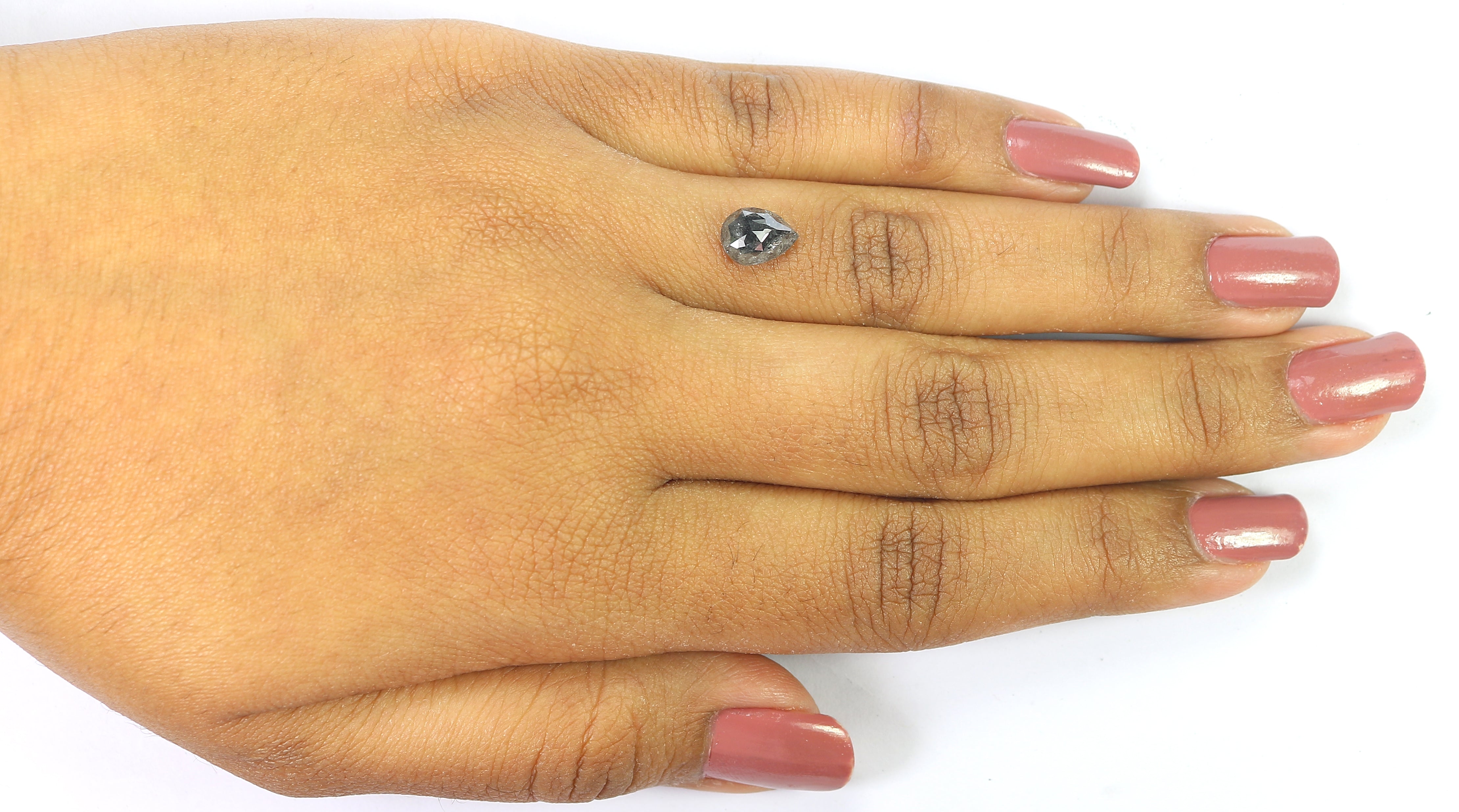 1.47 CT Natural Loose Pear Shape Diamond Salt And Pepper Pear Rose Cut Diamond 8.05 MM Natural Black Grey Color Pear Shape Diamond QL1561