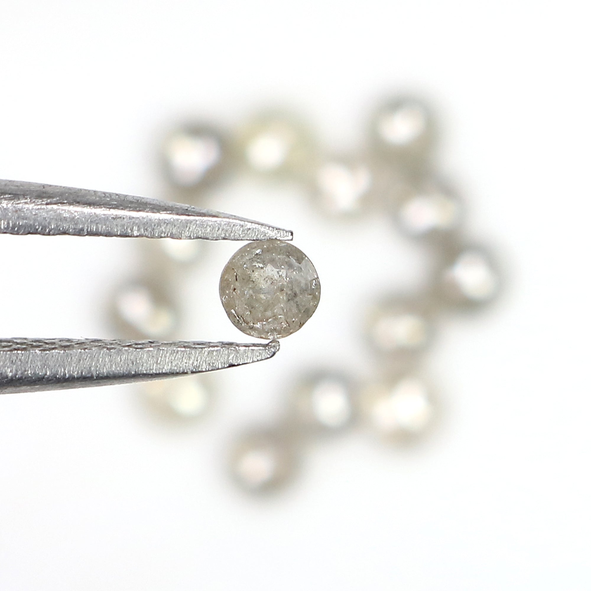 1.31 Ct Natural Loose Round Rose Cut Diamond Salt And Pepper Round Shape Diamond 2.50 MM Natural Grey Color Round Rose Cut Diamond LQ1572