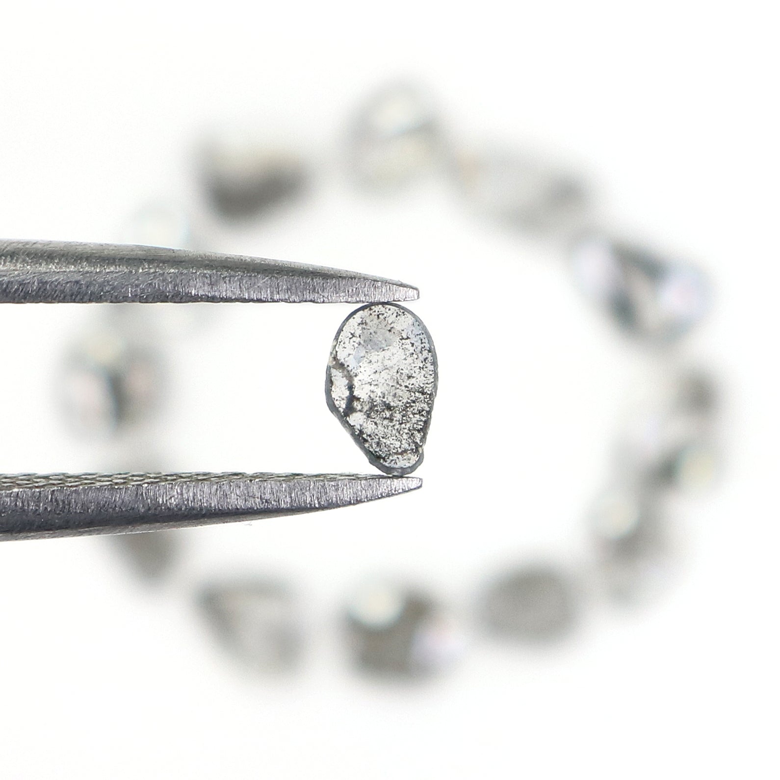 1.01 Ct Natural Loose Slice Shape Diamond Slice Salt And Pepper Diamond 3.05 MM Slice Natural Loose Diamond Slice Black Grey Diamond LQ3032