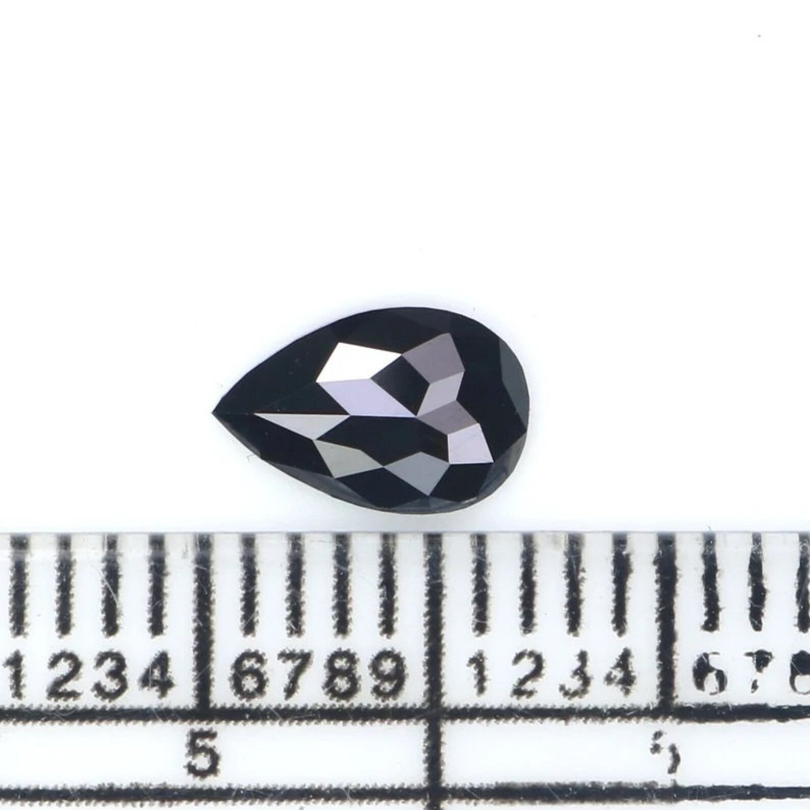 0.45 CT Natural Loose Pear Shape Diamond Black Color Pear Cut Diamond 6.90 MM Natural Loose Diamond Black Color Pear Rose Cut Diamond NQ2286