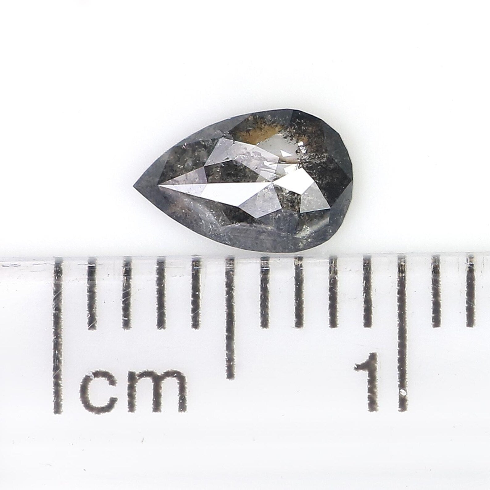 0.42 CT Natural Loose Pear Shape Diamond Salt And Pepper Pear Cut Diamond 6.40 MM Natural Loose Diamond Pear Shape Rose Cut Diamond QN2275