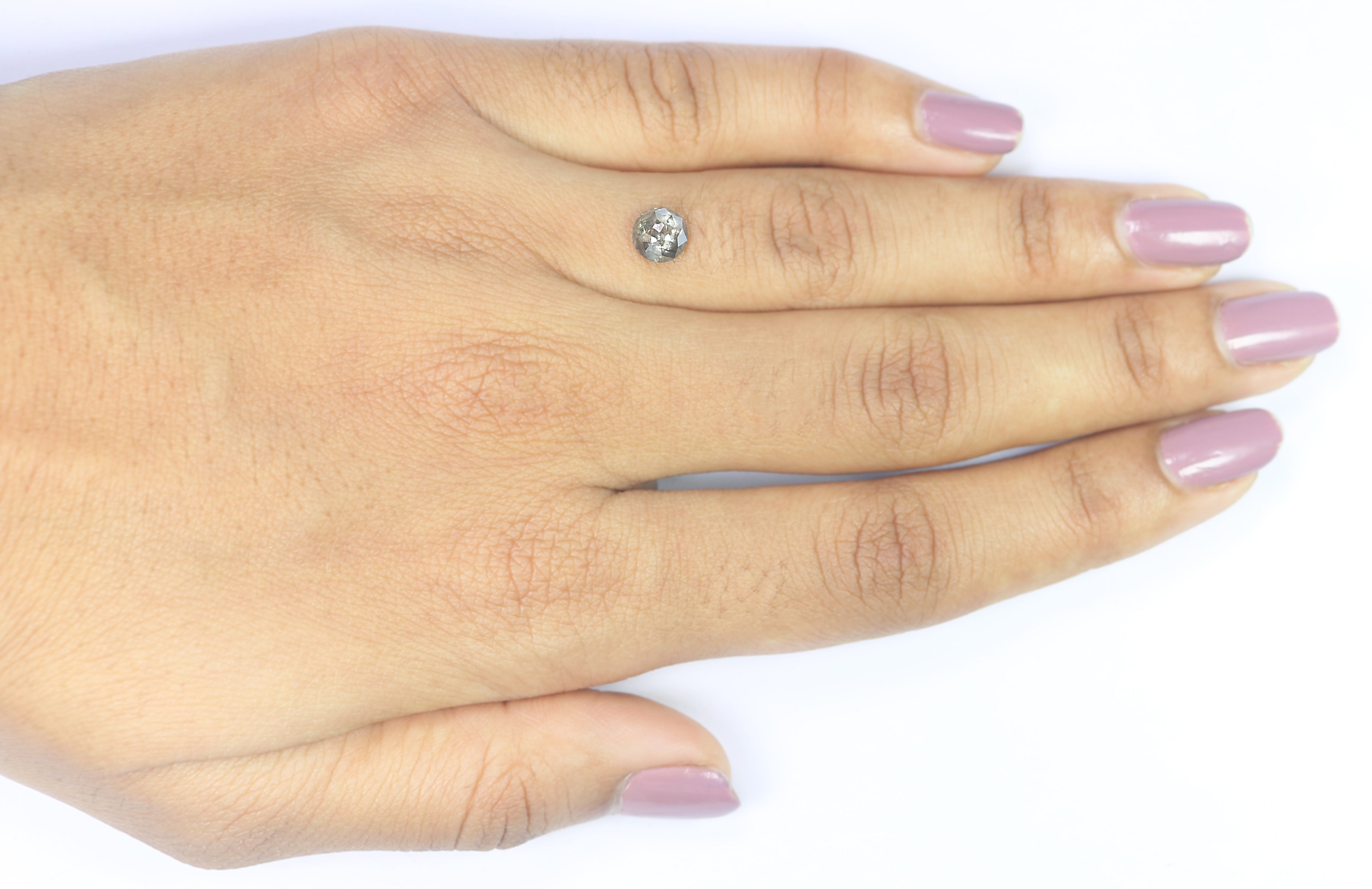 0.87 CT Natural Loose Round Rose Cut Diamond Salt And Pepper Round Shape Diamond 5.80 MM Natural Black Grey Round Rose Cut Diamond LQ1197
