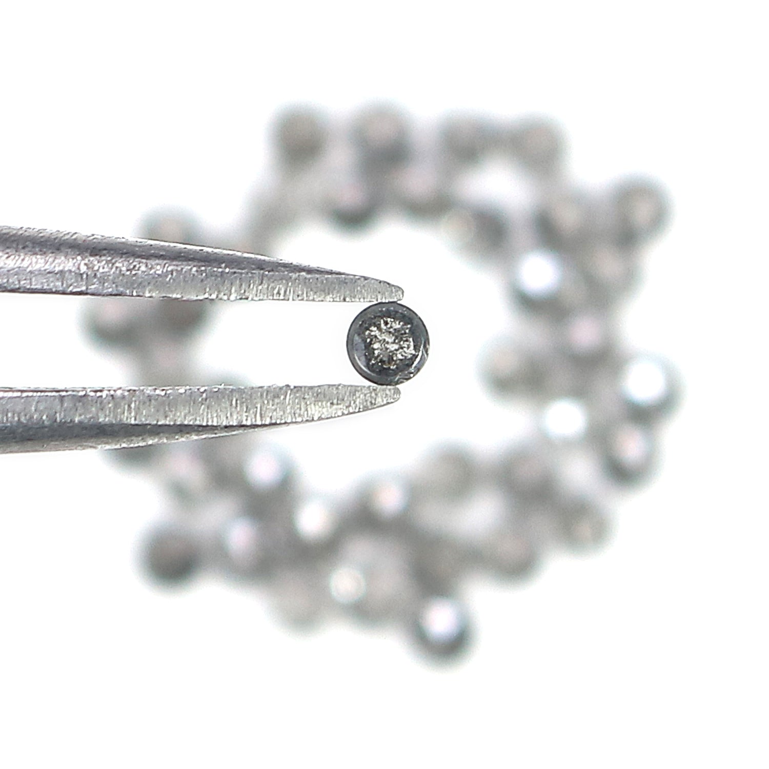 1.15 Ct Natural Loose Round Rose Cut Diamond Salt And Pepper Round Diamond 1.80 MM Natural Black Grey Color Round Rose Cut Diamond LQ1370