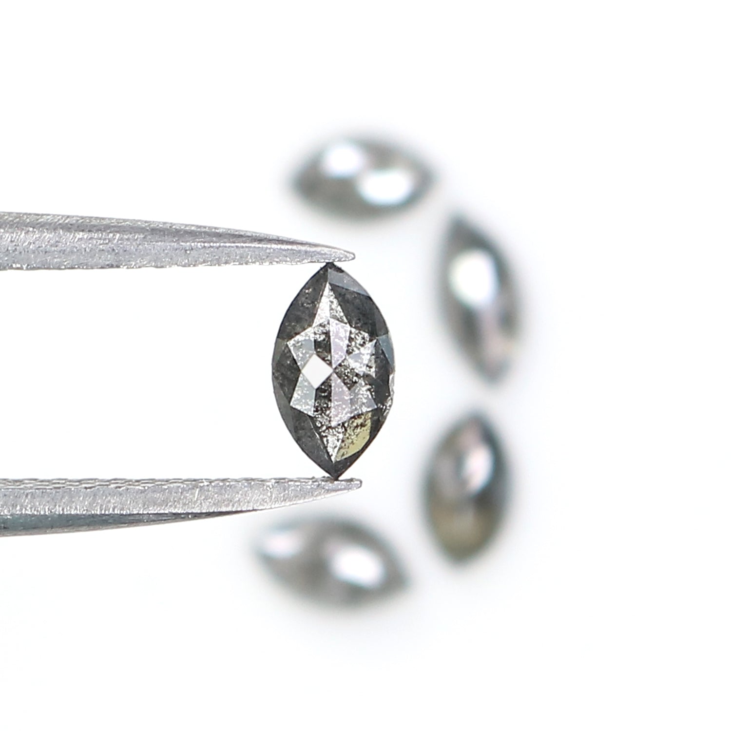 1.06 CT Natural Loose Marquise Shape Diamond Salt And Pepper Marquise Cut Diamond 4.95 MM Black Grey Color Marquise Rose Cut Diamond LQ2915