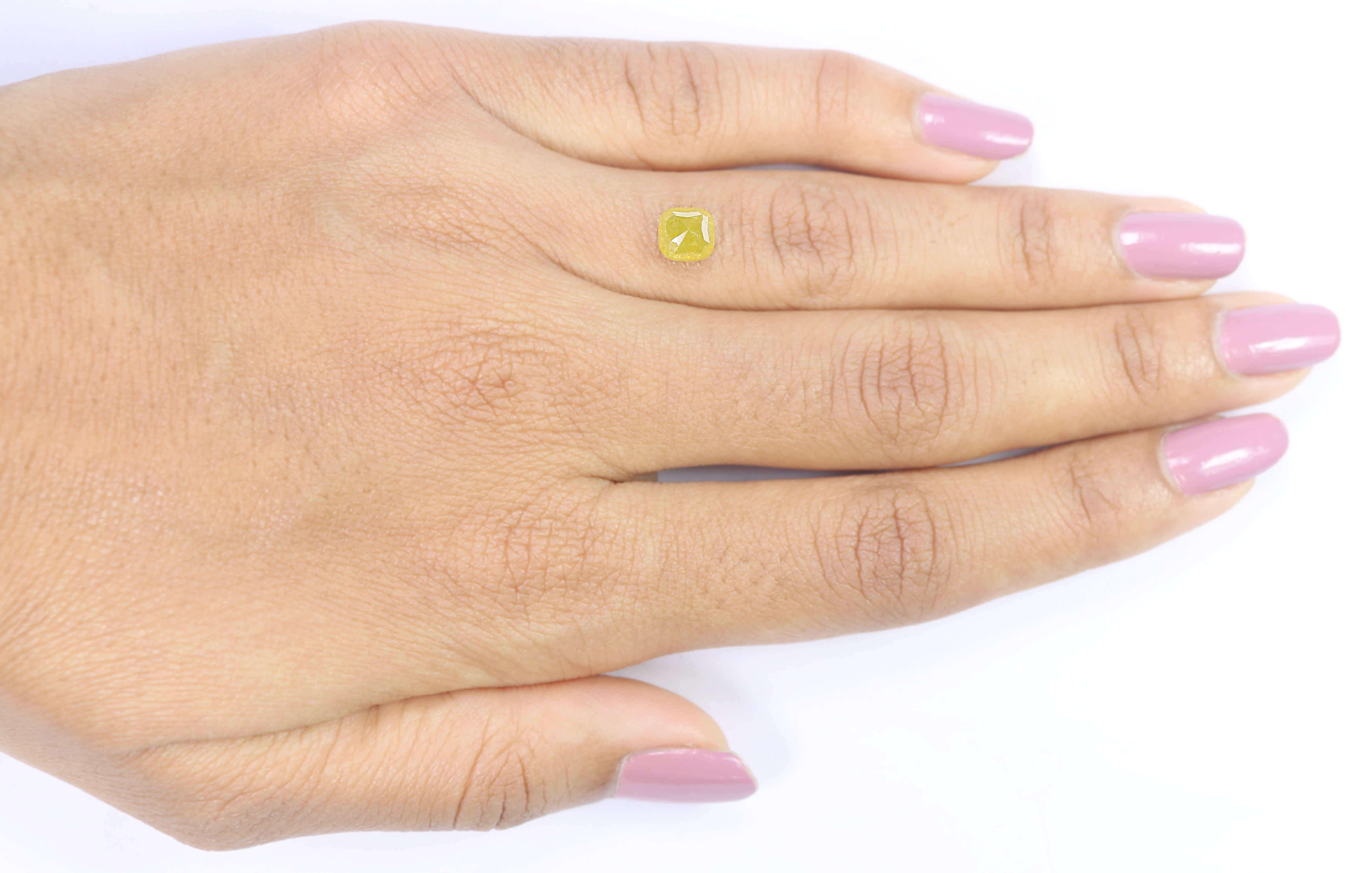 1.35 CT Natural Loose Cushion Shape Diamond Yellow Color Cushion Cut Diamond 5.95 MM Natural Yellow Color Cushion Rose Cut Diamond LQ2146