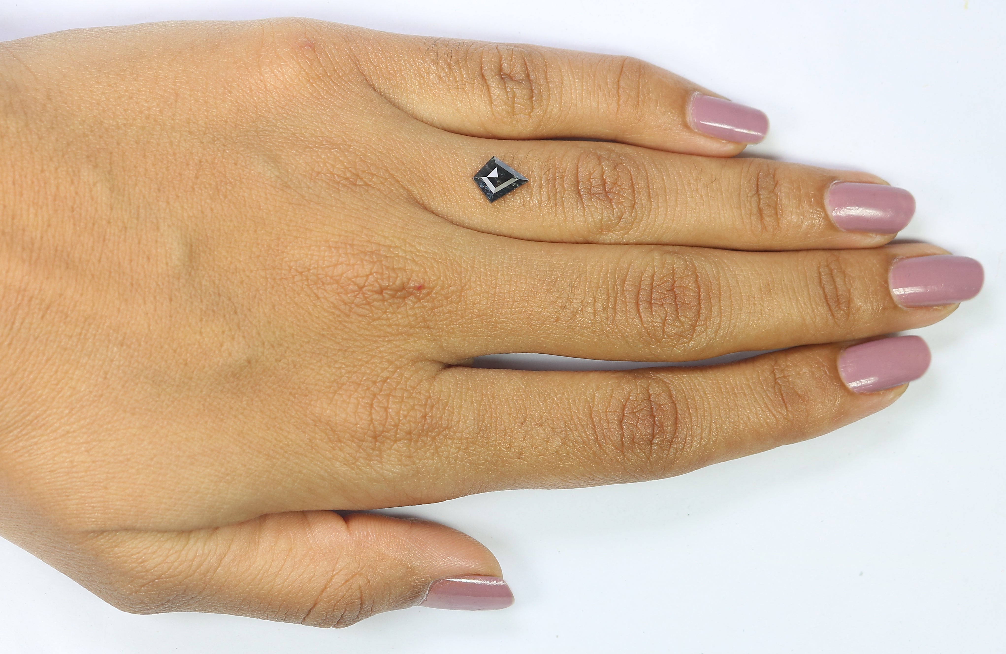 0.81 CT Natural Loose Kite Shape Diamond Salt And Pepper Kite Cut Diamond 8.20 MM Natural Loose Black Grey Color Kite Rose Cut Diamond L3409
