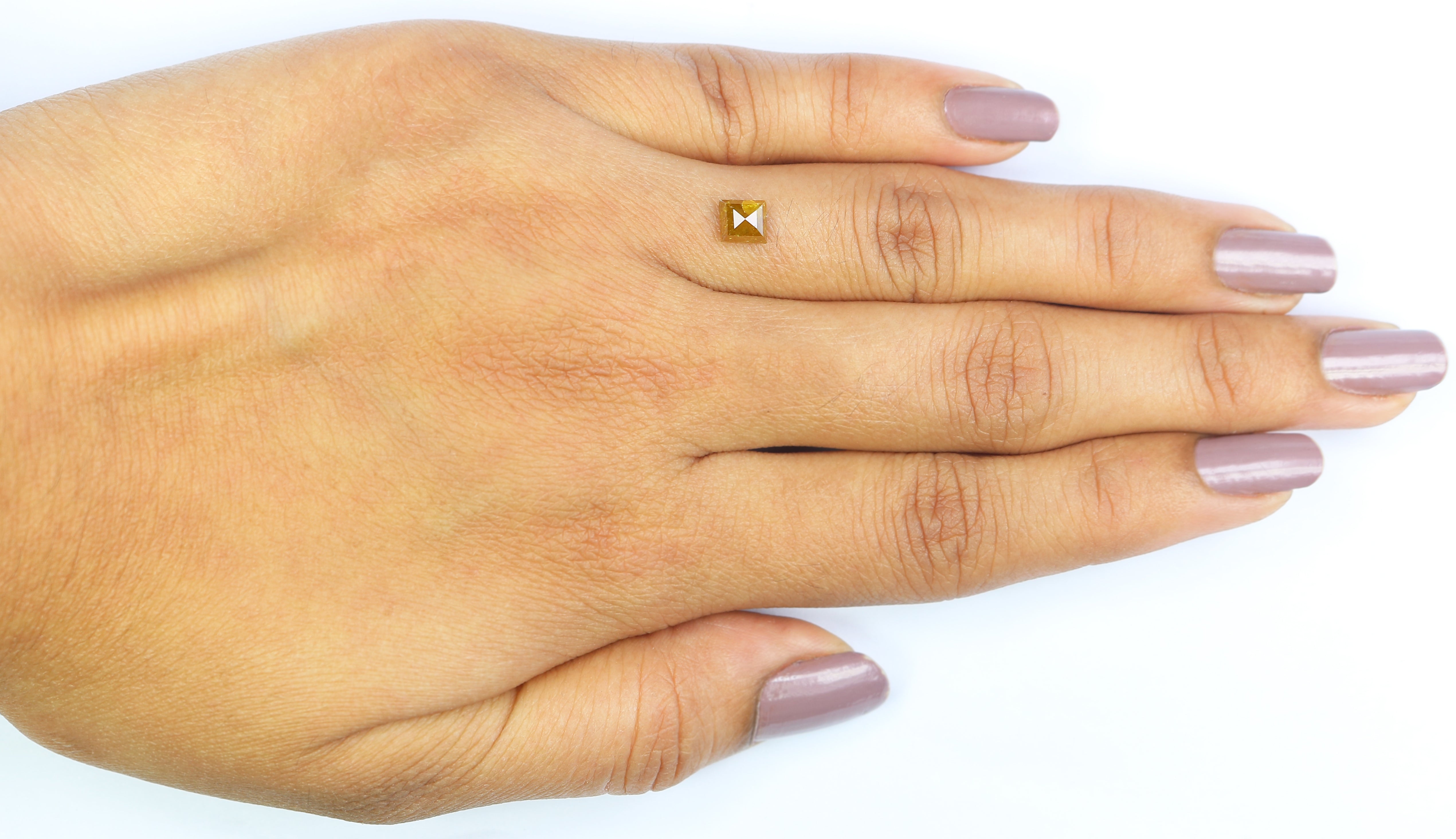 0.61 CT Natural Loose Square Shape Diamond Yellow Color Square Diamond 4.80 MM Natural Loose Yellow Diamond Square Rose Cut Diamond LQ6755