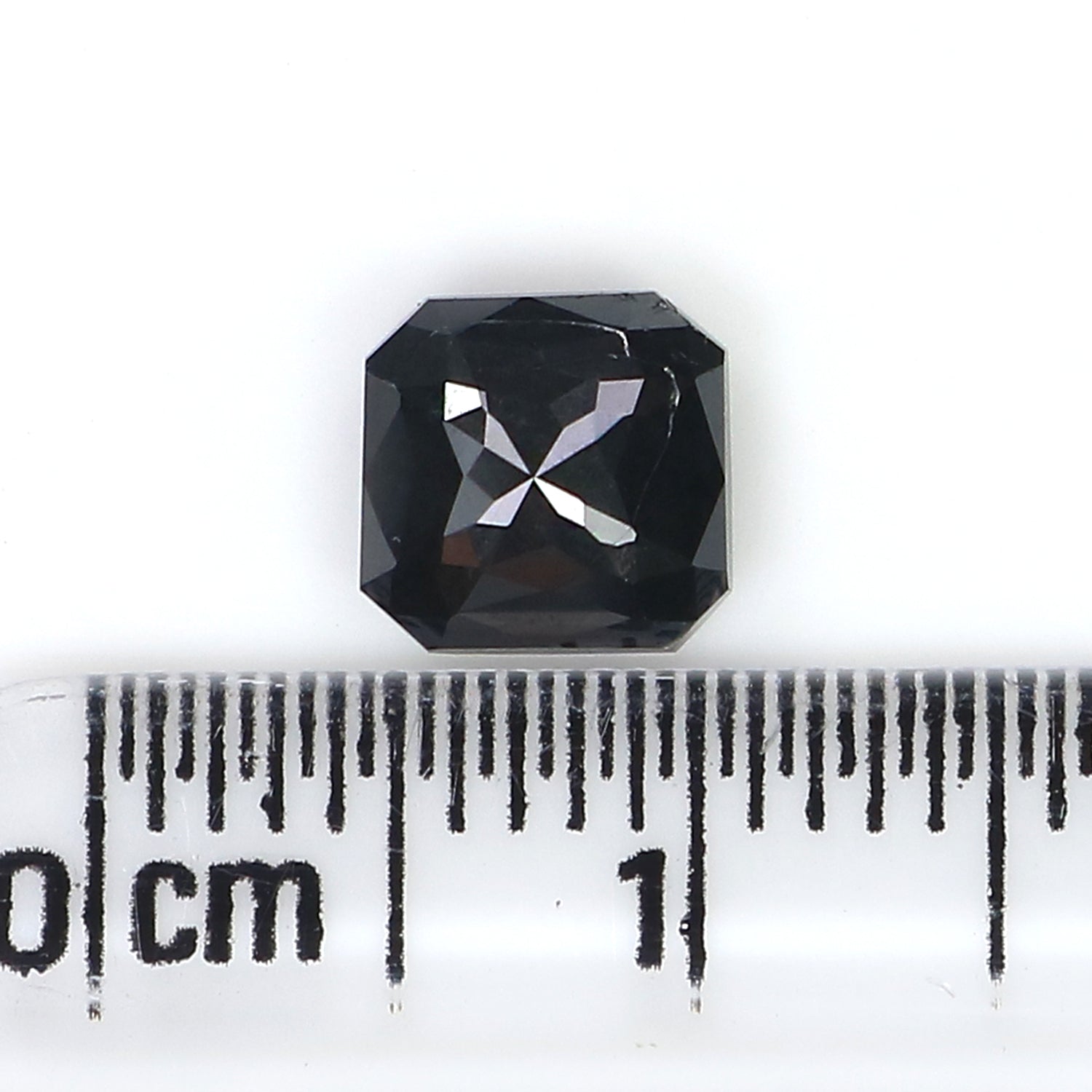 1.38 CT Natural Loose Radiant Shape Diamond Black Radiant Diamond 6.20 MM Natural Loose Black Color Diamond Radiant Rose Cut Diamond QL2987