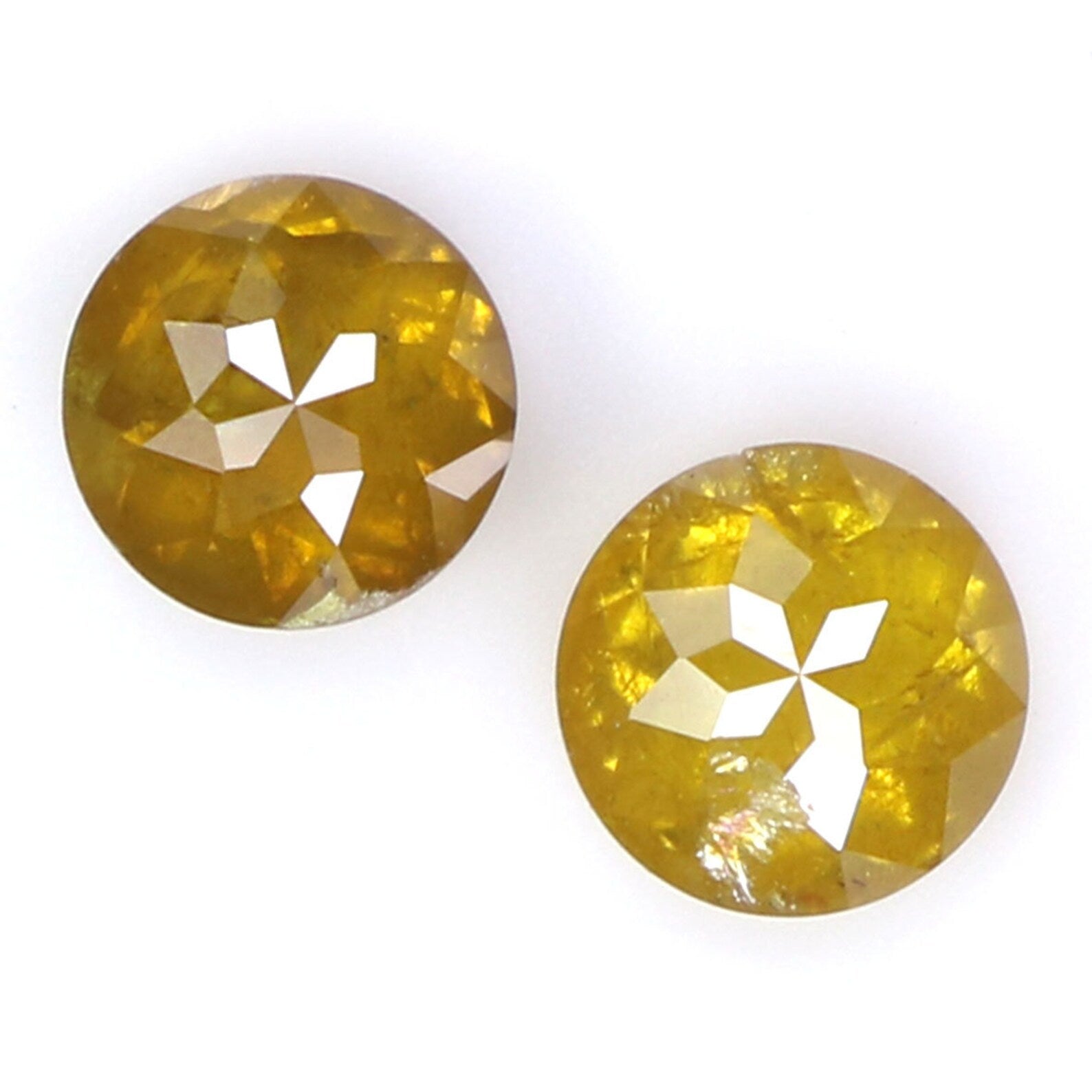 Natural Loose Rose Cut Coffee Yellow Color Diamond 0.48 CT 3.60 MM Round Rose Cut Shape Diamond N6520