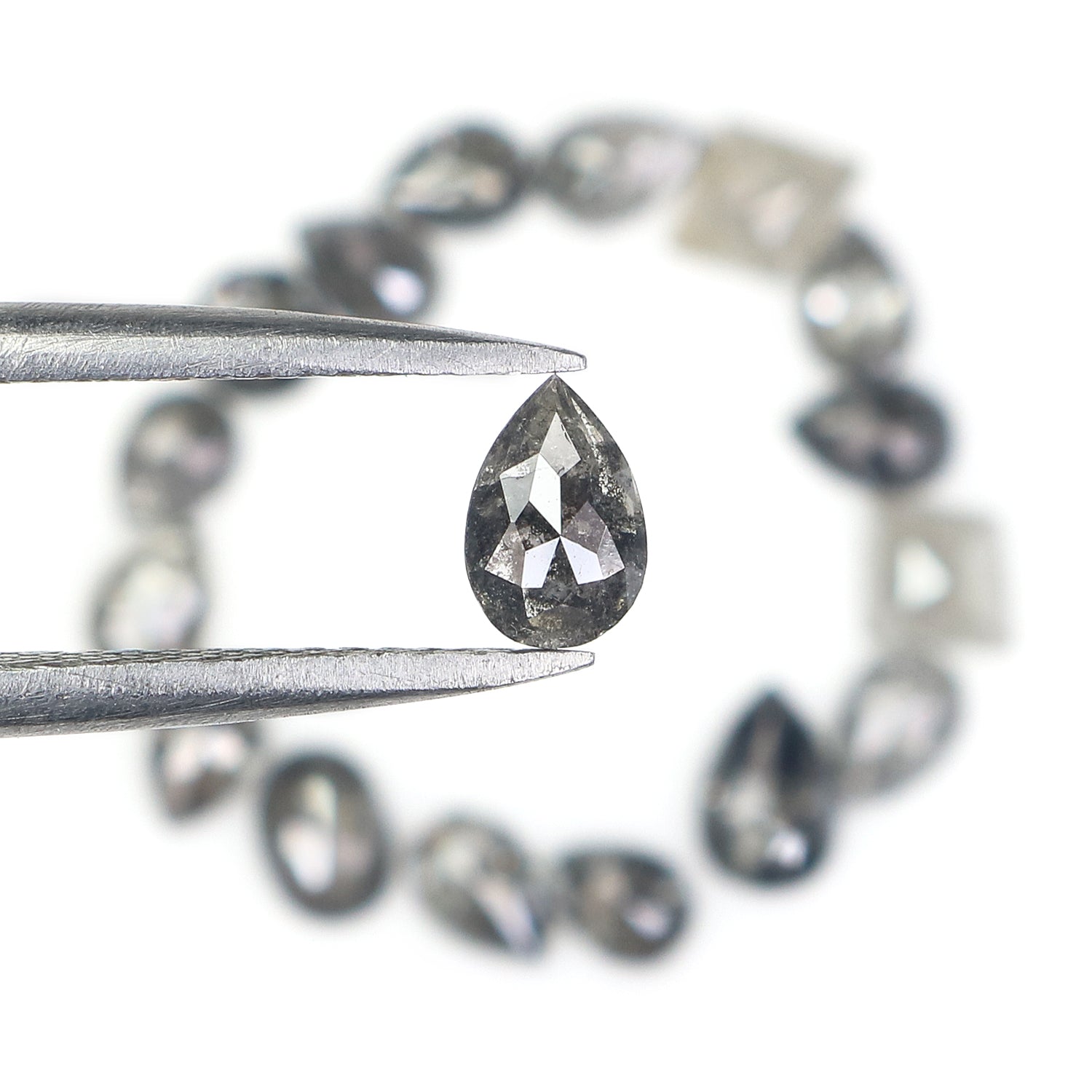 2.67 CT Natural Loose Mix Shape Diamond Salt And Pepper Mix Shape Diamond 3.30 MM Natural Black Grey Color Mix Shape Rose Cut Diamond LQ959