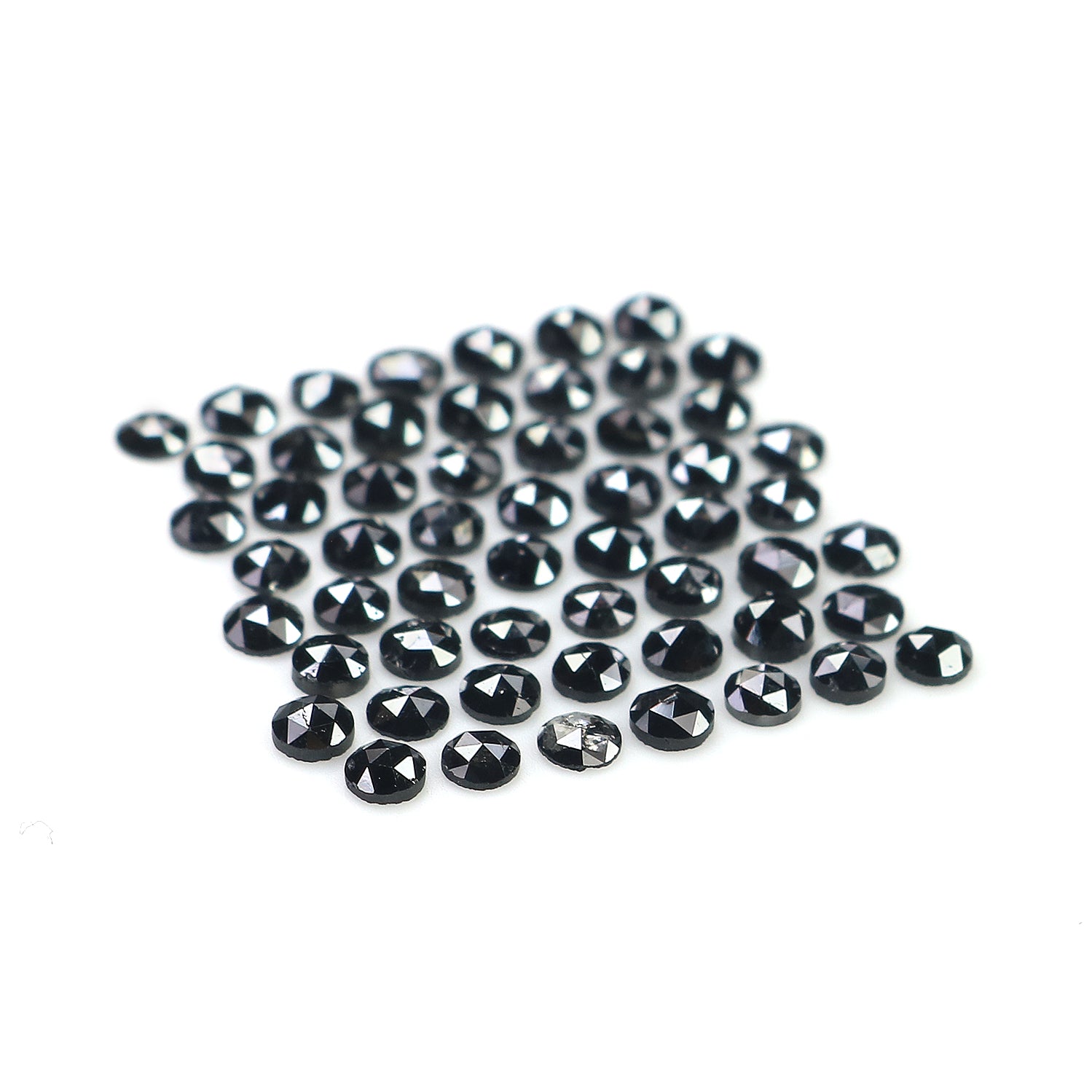 3.07 CT Natural Loose Round Rose Cut Diamond Black Color Round Shape Diamond 2.30 MM Natural Loose Black Color Round Rose Cut Diamond LQ1810