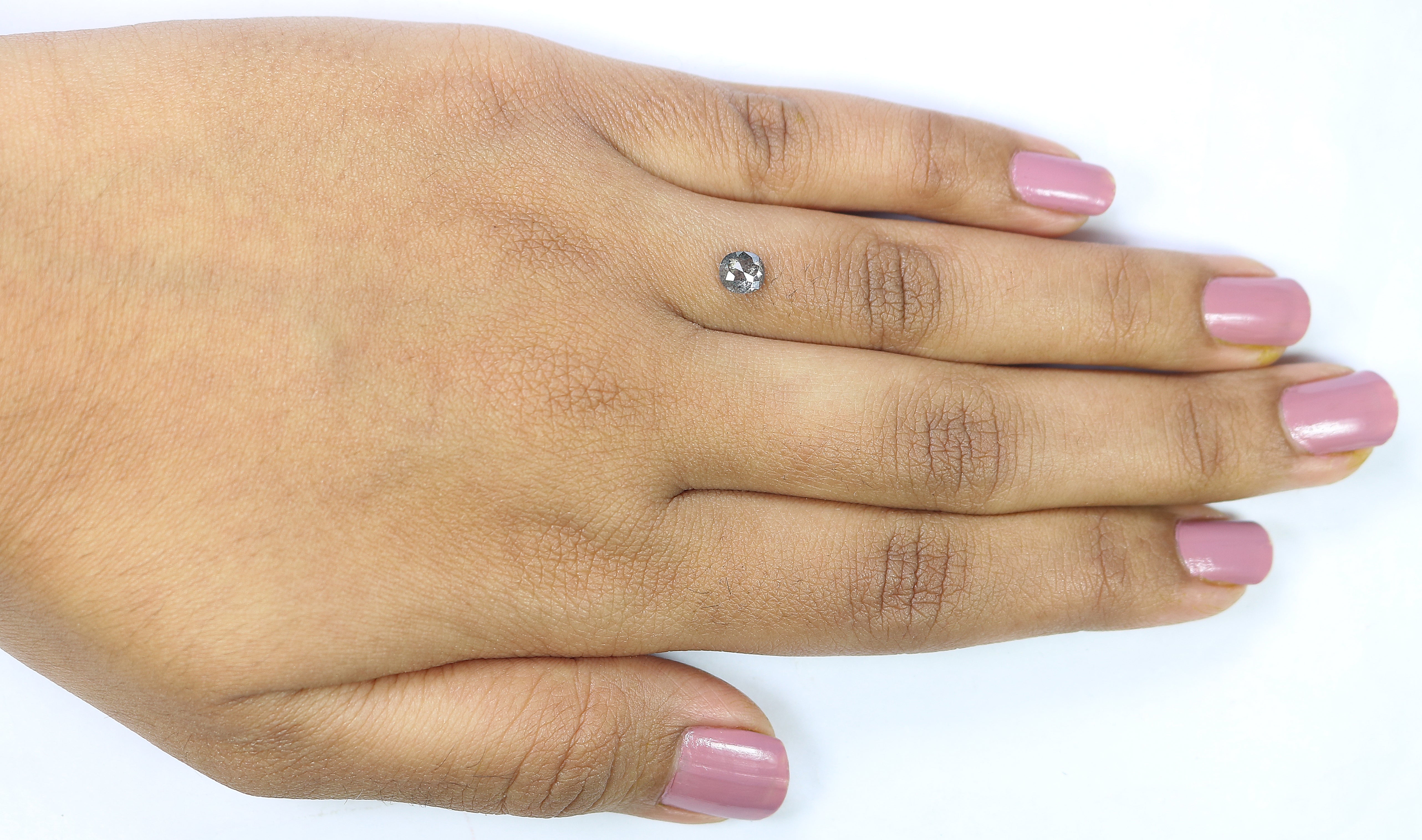 0.57 CT Natural Loose Oval Shape Diamond Salt And Pepper Oval Rose Cut Diamond 4.95 MM Natural Black Grey Color Oval Rose Cut Diamond QL9012