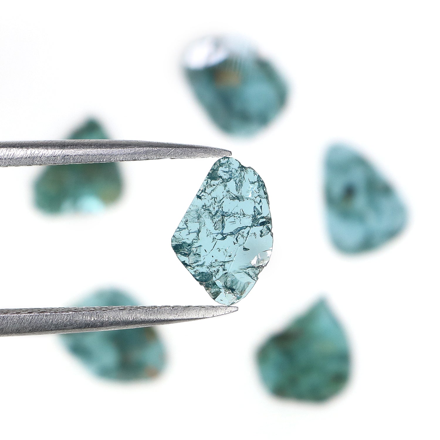 1.86 Ct Natural Loose Slice Shape Diamond Blue Color Slice Cut Diamond 7.70 MM Natural Loose Diamond Blue Color Irregular Cut Diamond NQ1315