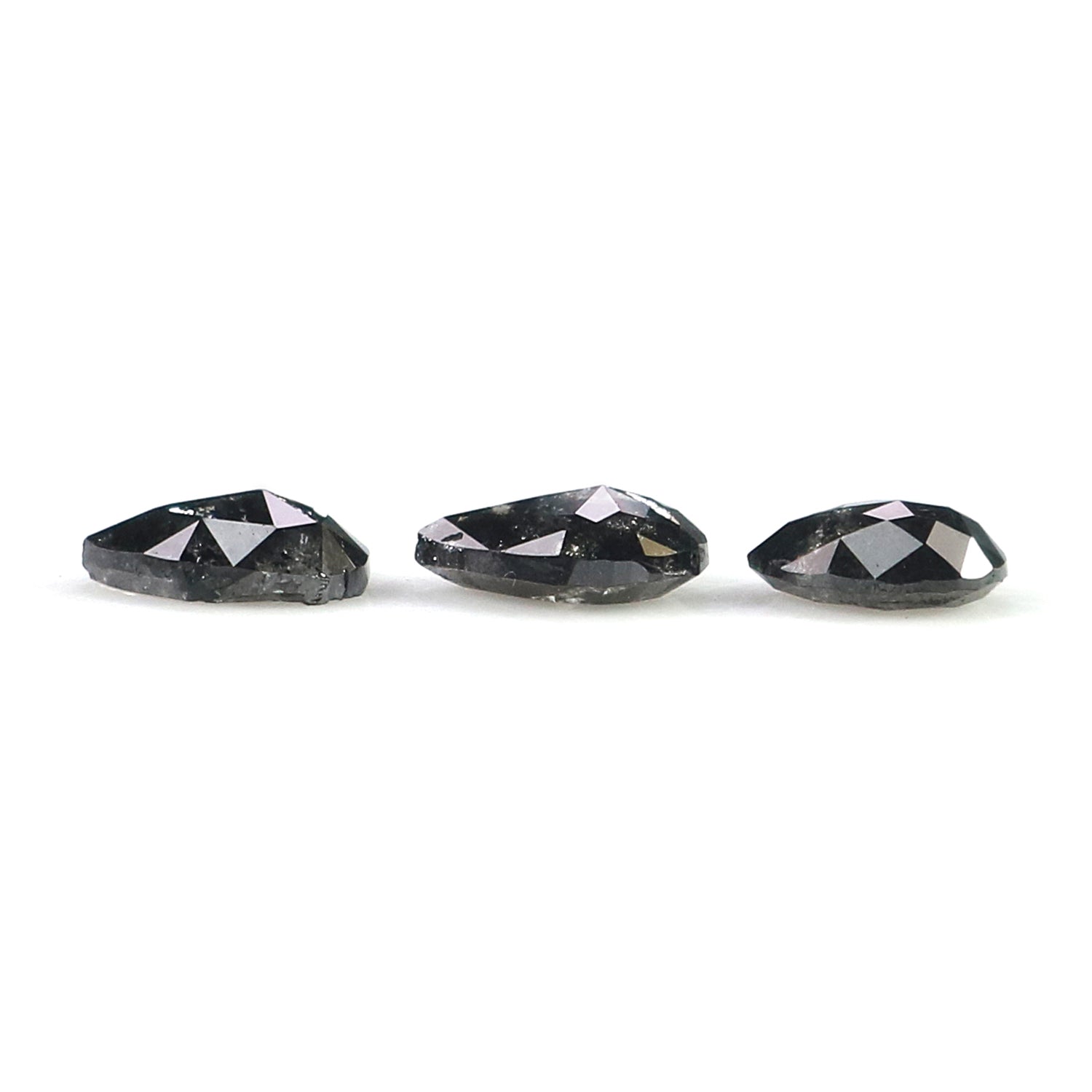 0.76 CT Natural Loose Pear Shape Diamond Salt And Pepper Pear Cut Diamond 4.65 MM Natural Black Grey Color Pear Shape Rose Cut Diamond L1980