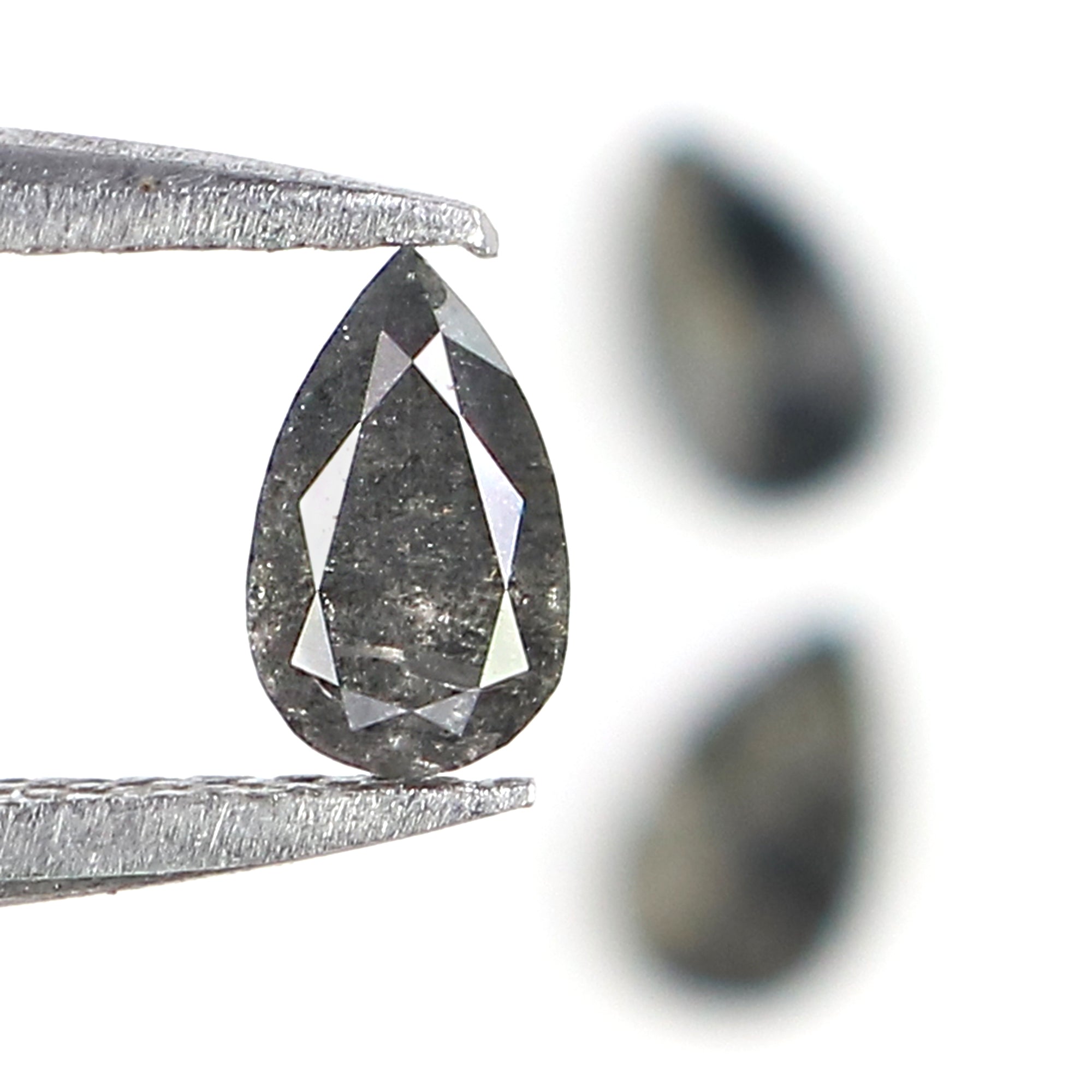 0.65 CT Natural Loose Pear Shape Diamond Salt And Pepper Pear Cut Diamond 4.90 MM Natural Black Grey Color Pear Brilliant Cut Diamond LQ1968