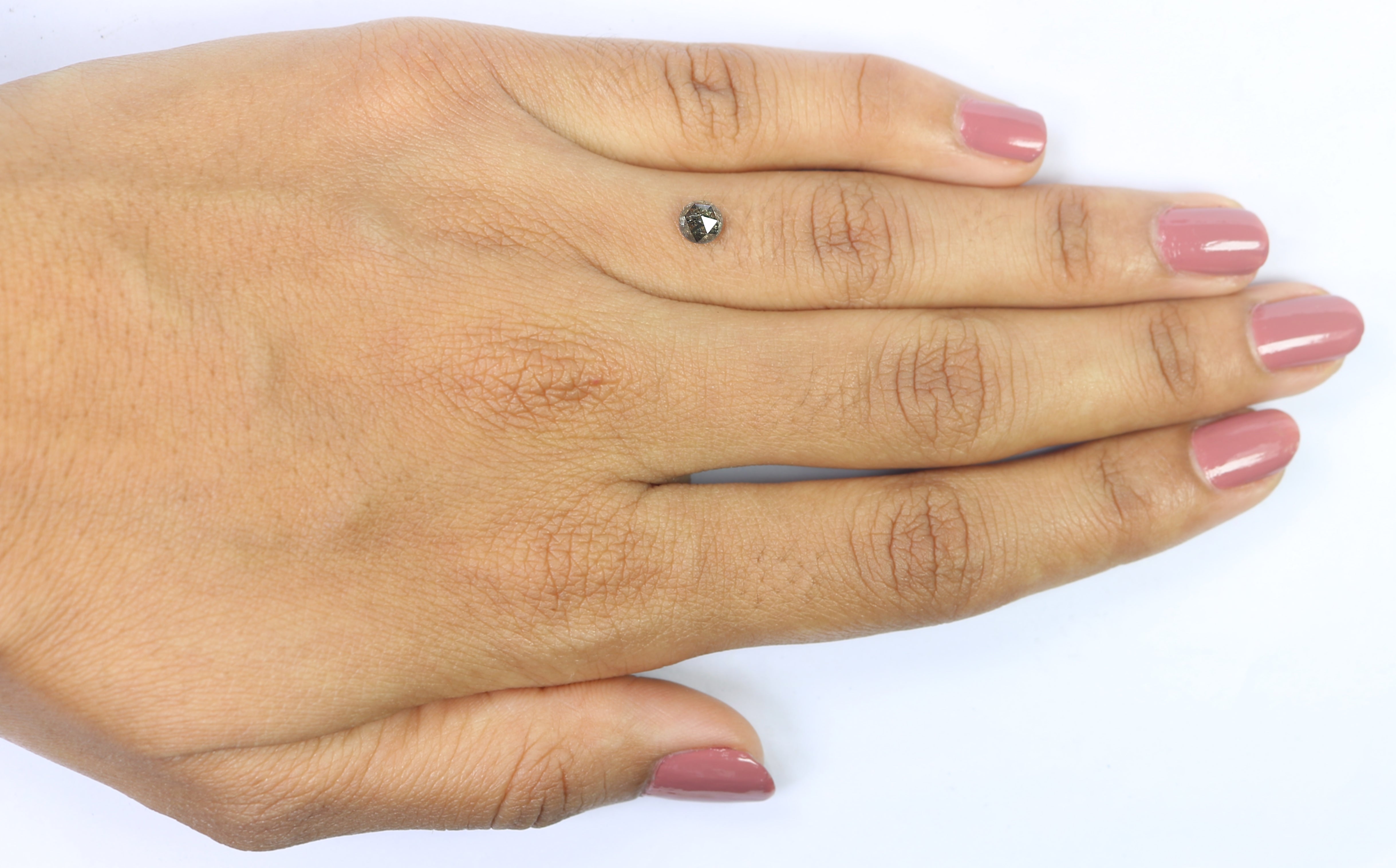 0.53 Ct Natural Loose Round Rose Cut Diamond Black Grey Color Rose Cut Diamond 4.60 MM Natural Loose Salt And Pepper Rose Cut Diamond QL7404