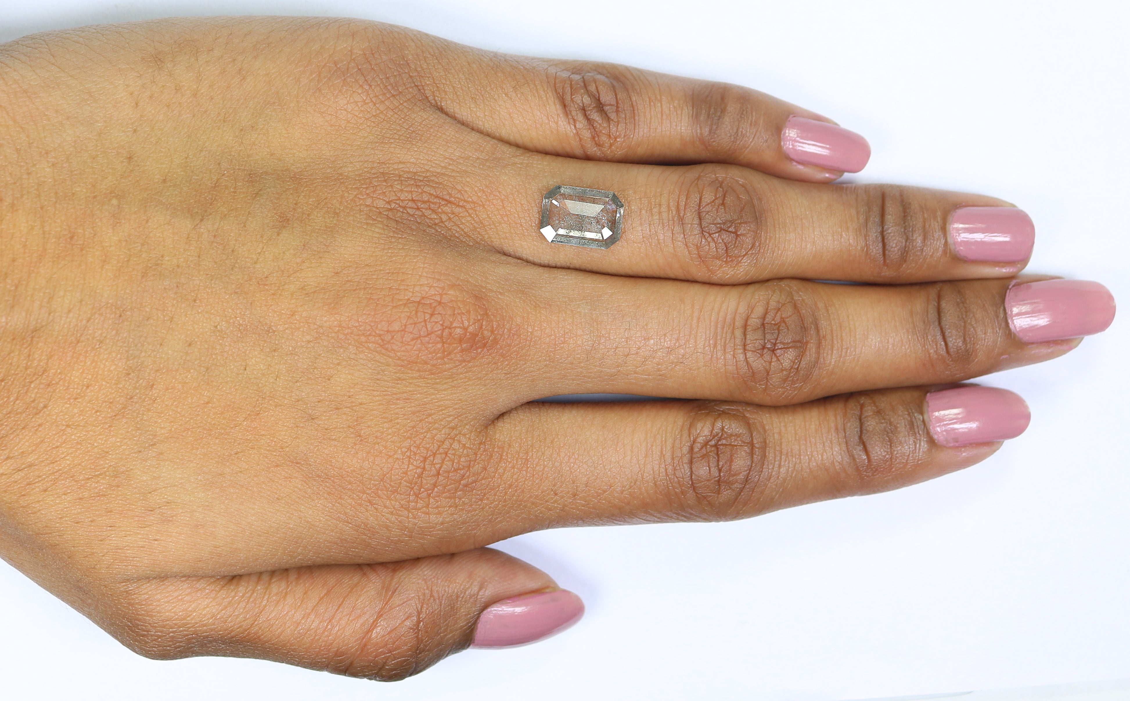 1.73 CT Emerald Rose Cut Salt And Pepper Lab Grown 10.65 MM Loose Diamond CVD Fancy Black Grey Color Lab Created Antique Cut Diamonds L3530
