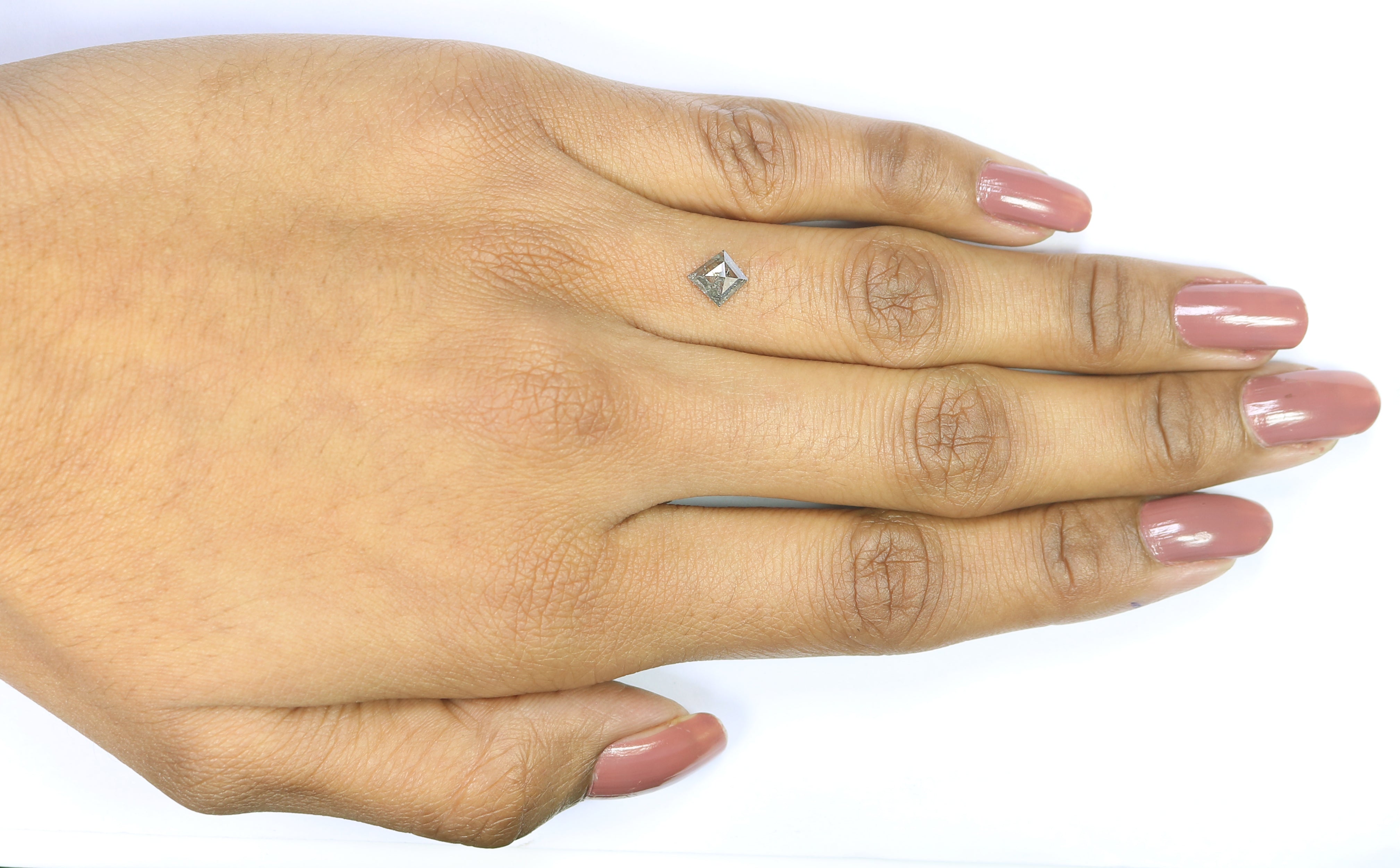0.43 CT Natural Loose Kite Shape Diamond Salt And Pepper Kite Cut Diamond 6.85 MM Natural Loose Black Gray Color Kite Rose Cut Diamond N2648