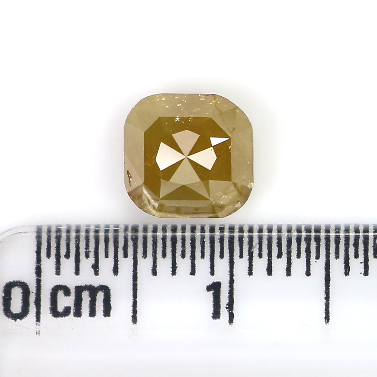 1.62 CT Natural Loose Cushion Shape Diamond Yellow Color Cushion Cut Diamond 6.70 MM Natural Yellow Diamond Cushion Rose Cut Diamond LQ7658