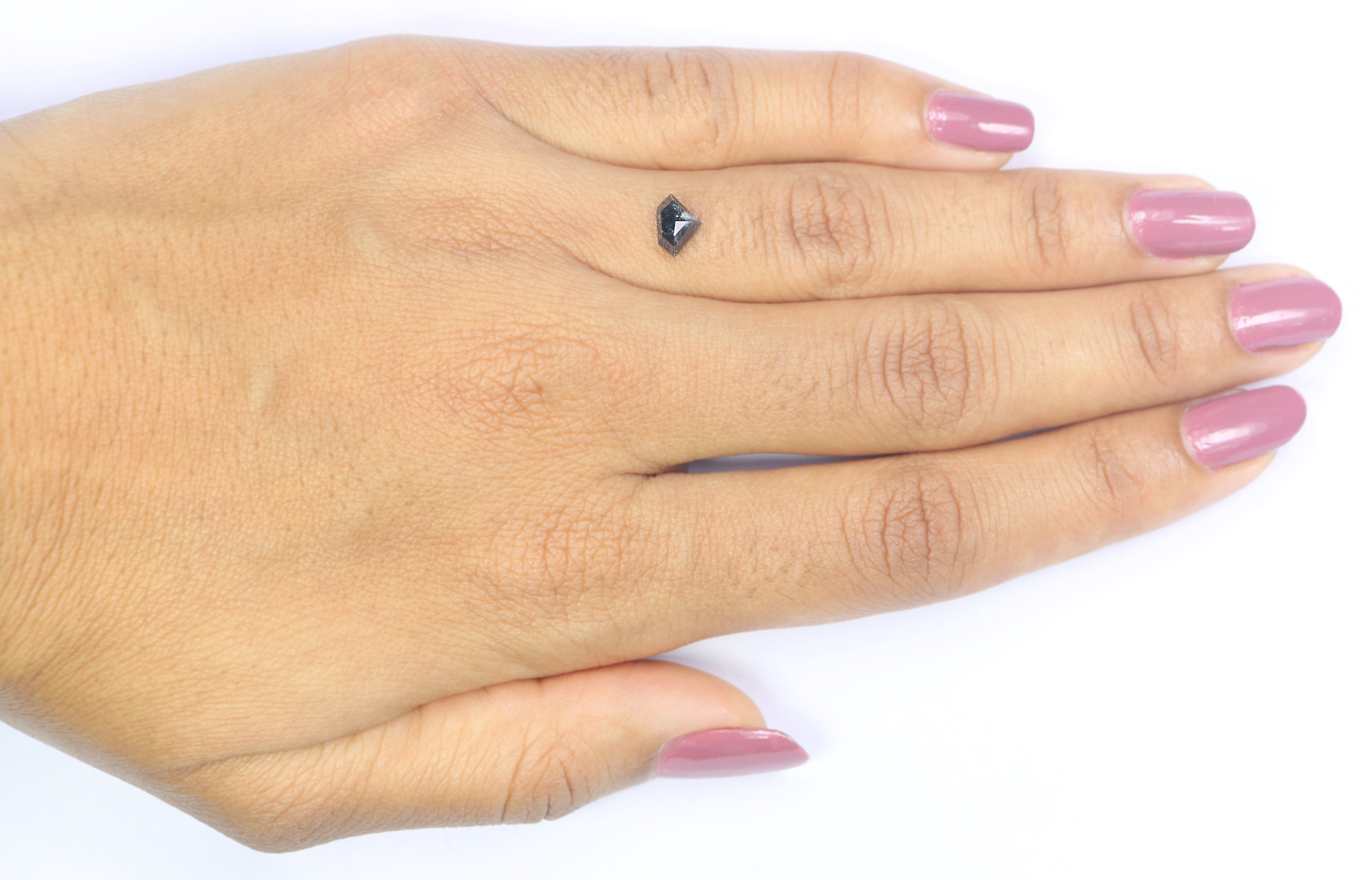 0.63 Ct Natural Loose Shield Shape Diamond Salt And Pepper Shield Cut Diamond 4.80 MM Natural Black Color Shield Rose Cut Diamond LQ1020