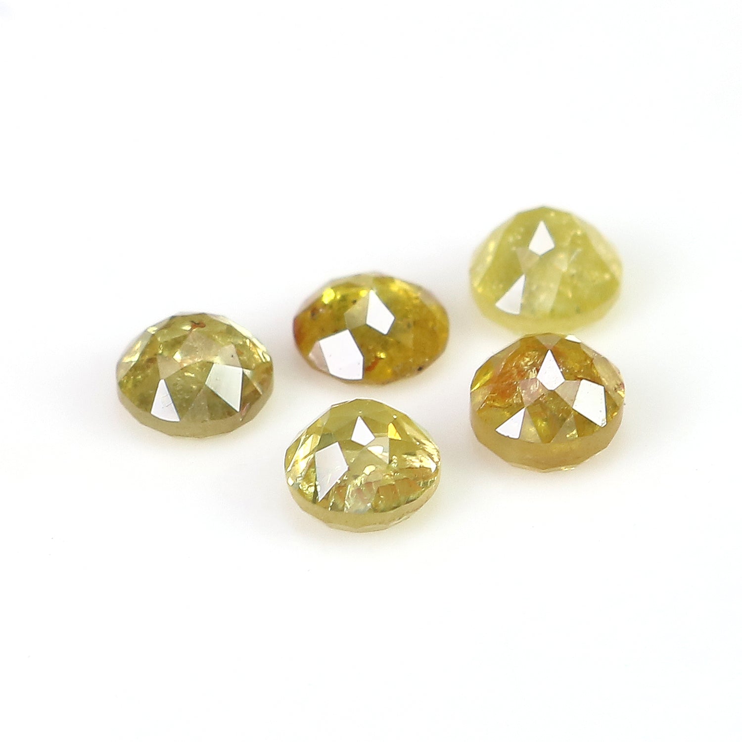 1.75 CT Natural Loose Rose Cut Diamond Yellow Color Round Shape Diamond 4.00 MM Natural Loose Yellow Color Round Rose Cut Diamond LQ1041